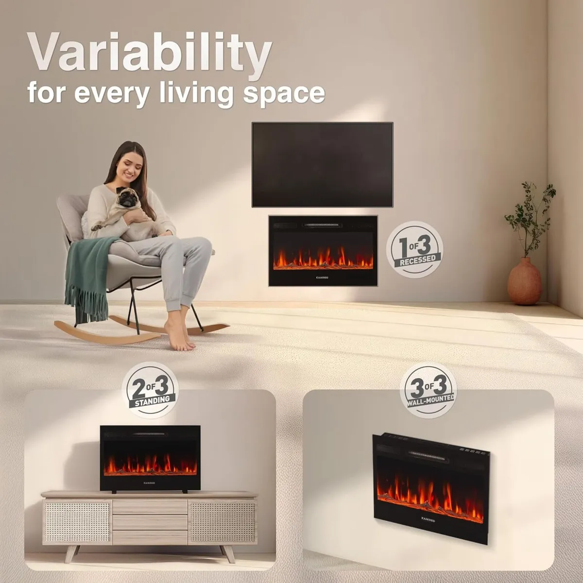 Marlon Pro 24 Electric Fire with Heater - Image 2