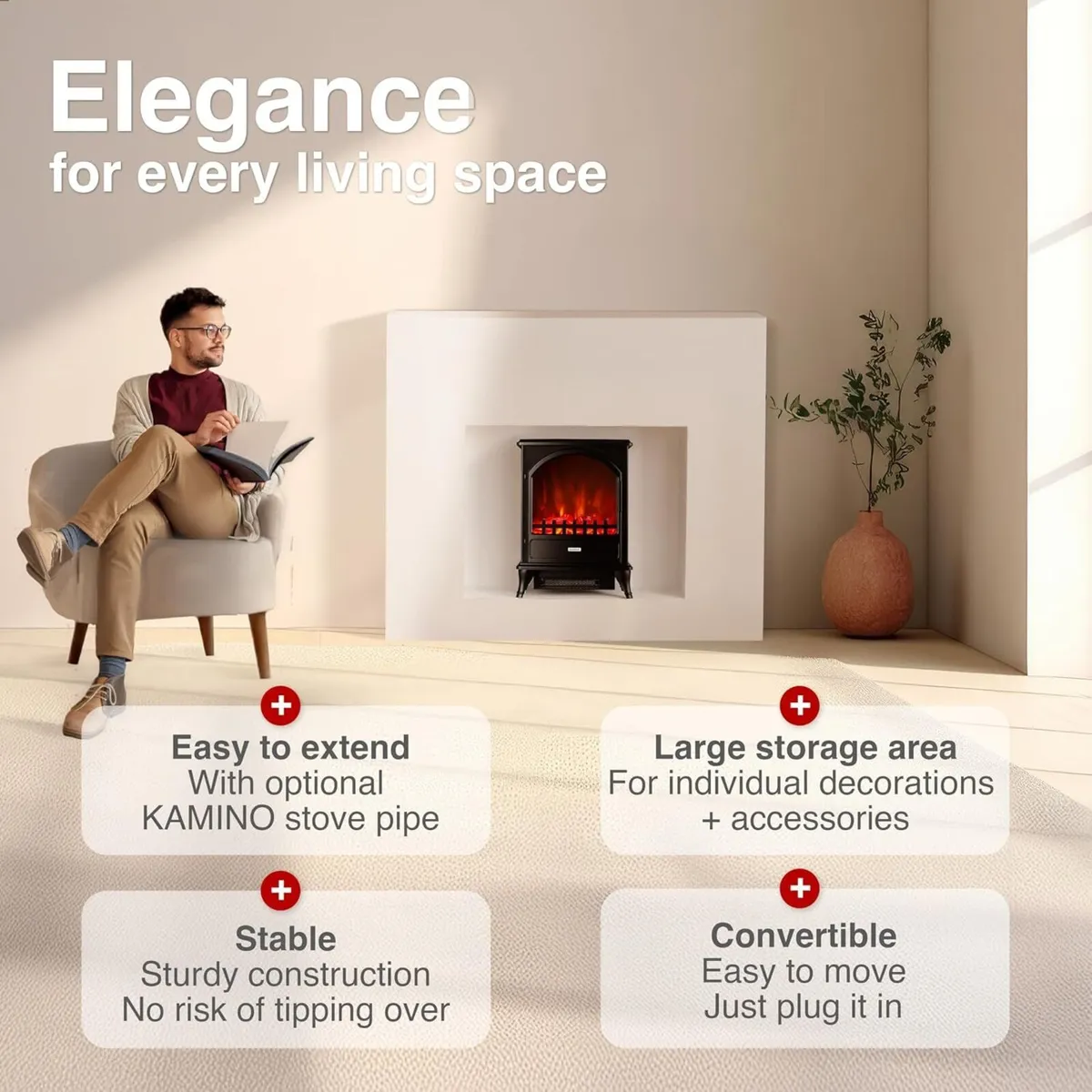 Electric Fireplace Leni Electrical Stove - Image 2
