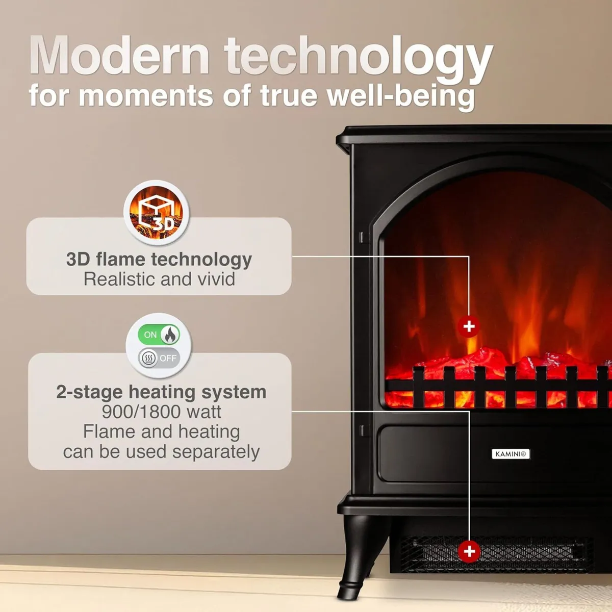 Electric Fireplace Leni Electrical Stove - Image 3
