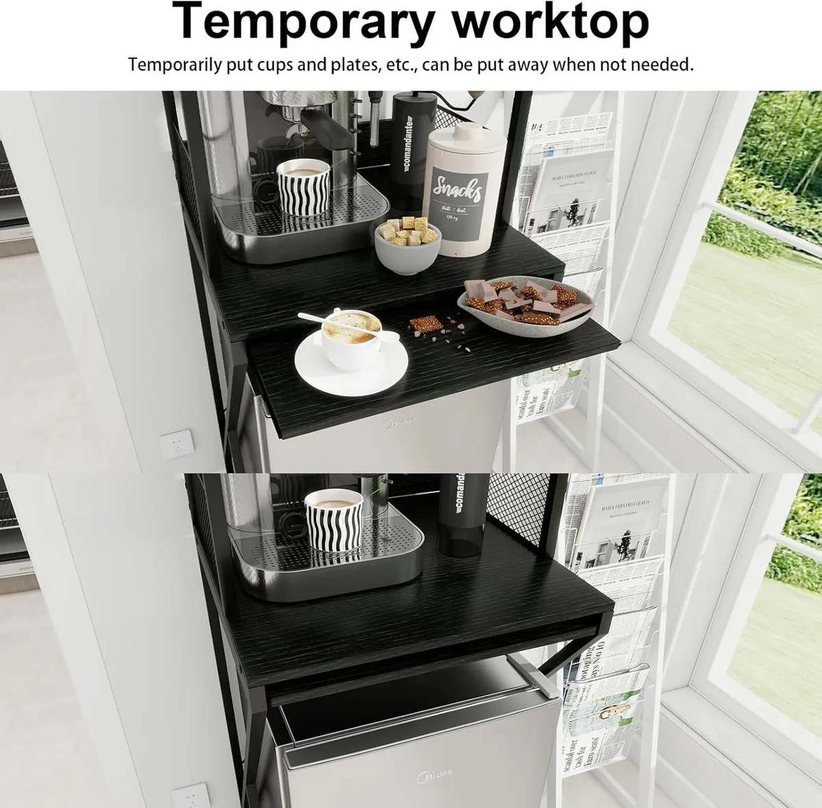 4-Tier Mini Fridge Stand with Space Coffee Bar - Image 4