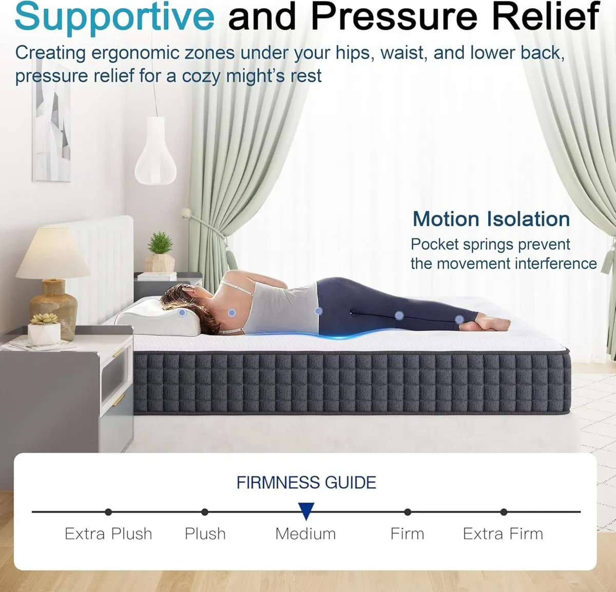 Mattress 10 Inch Memory Foam Hybrid Medium Firm - Image 4