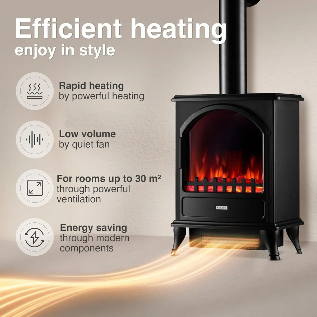 Electric Fireplace Leni with Pipe Electrical - Image 4