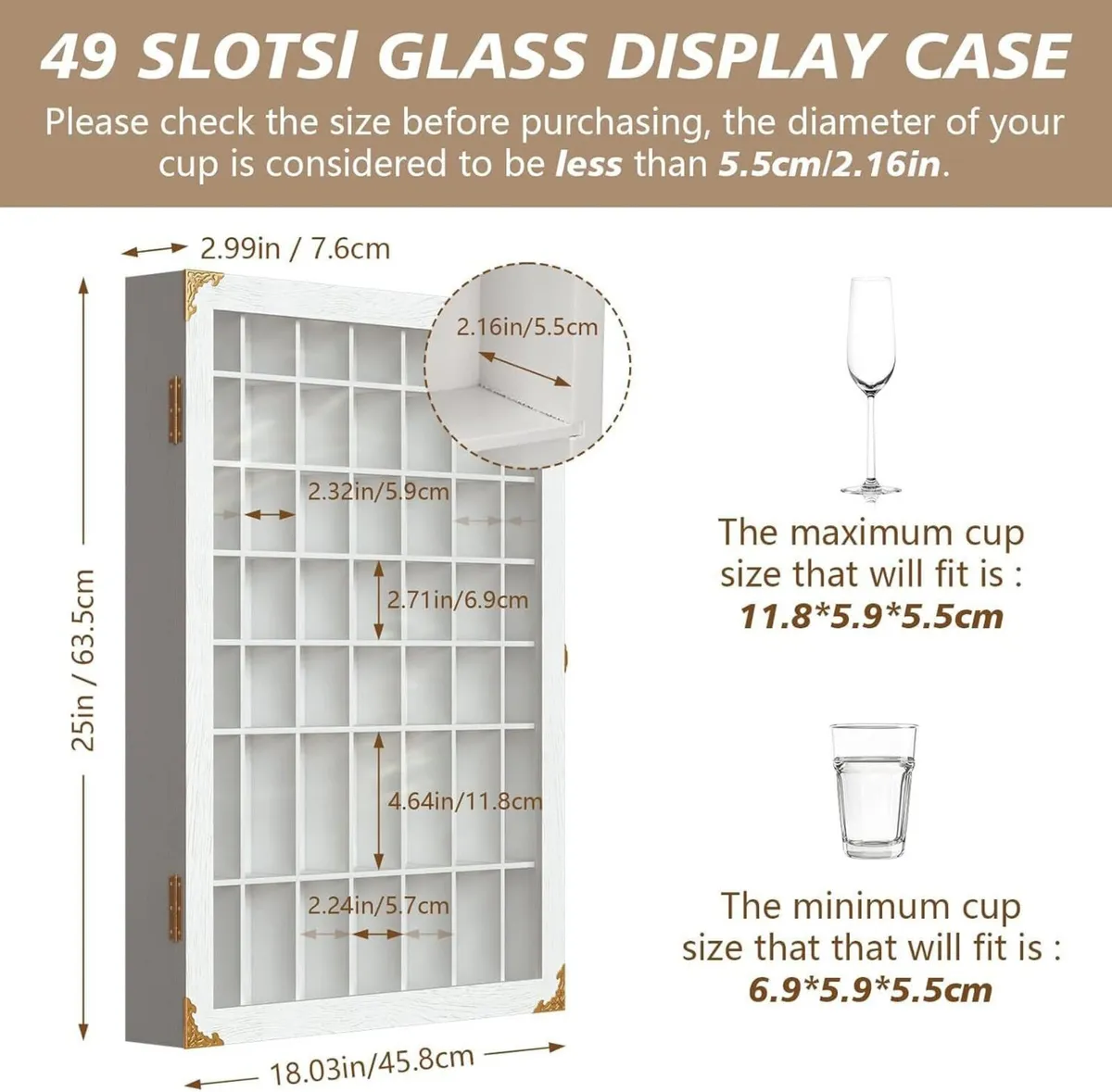 Wall Display Cabinet Lockable with Acrylic Door 49 - Image 2