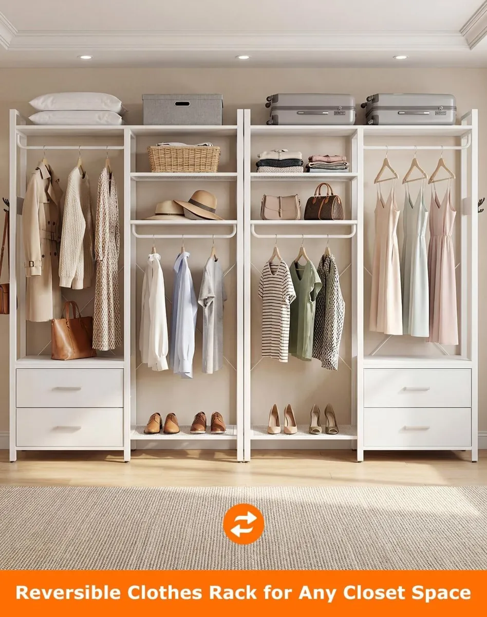 115CM Heavy Duty Clothes Rail with 4 Drawers - Image 4