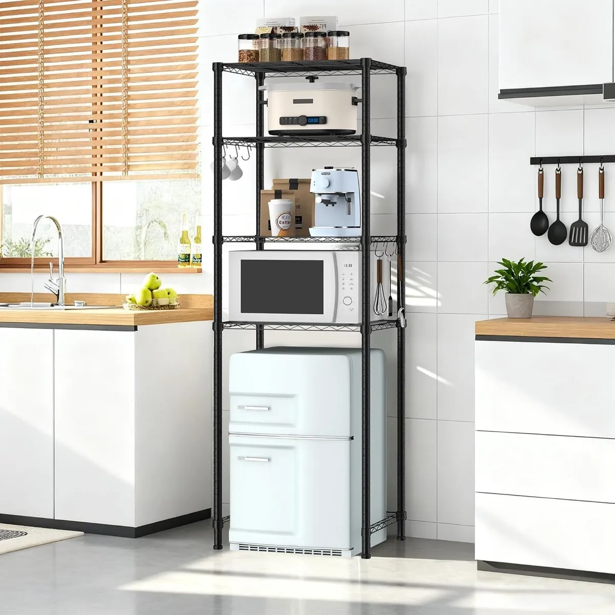 Adjustable 4-Tier Metal Storage Shelf for Mini - Image 2