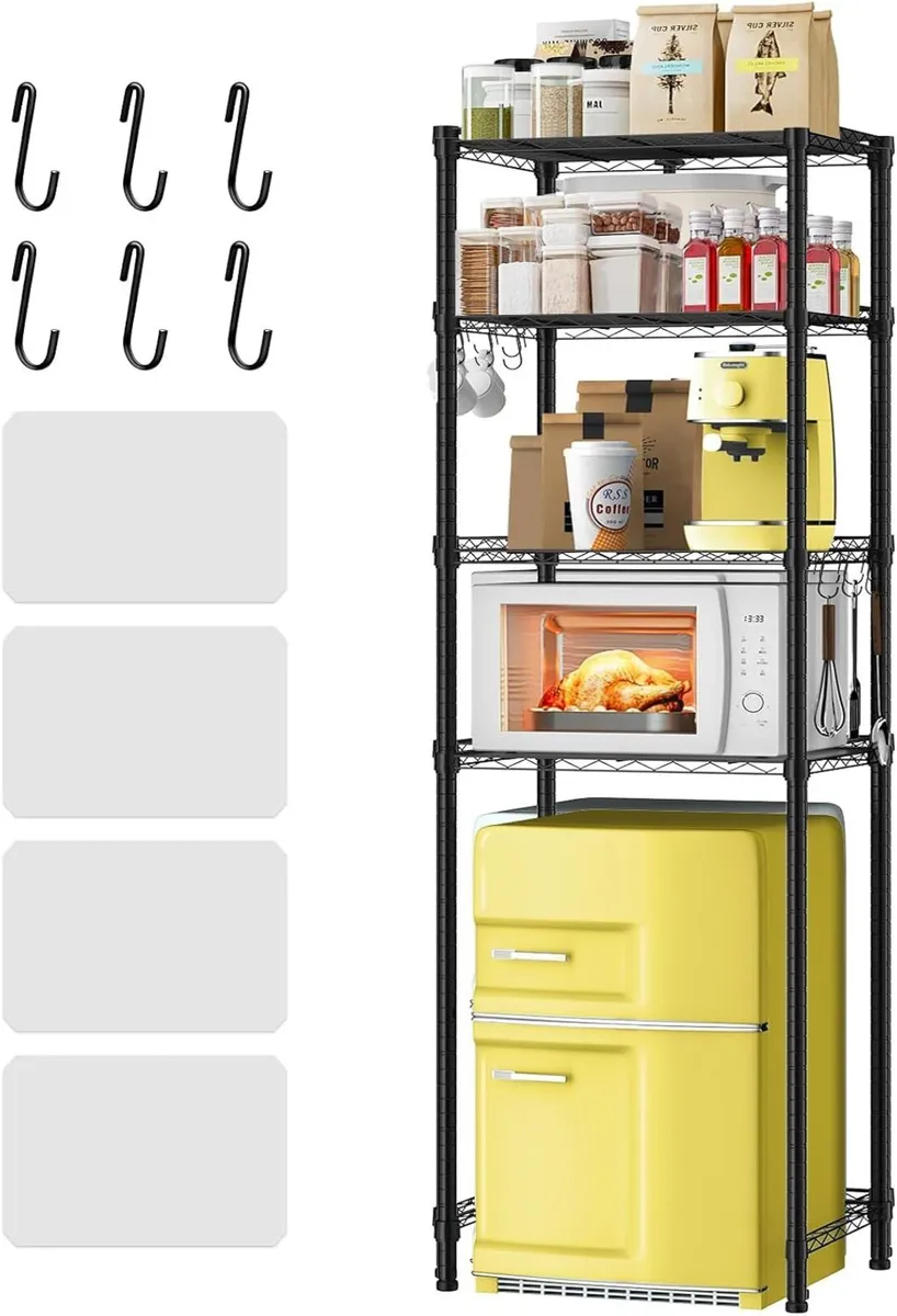 Adjustable 4-Tier Metal Storage Shelf for Mini - Image 1