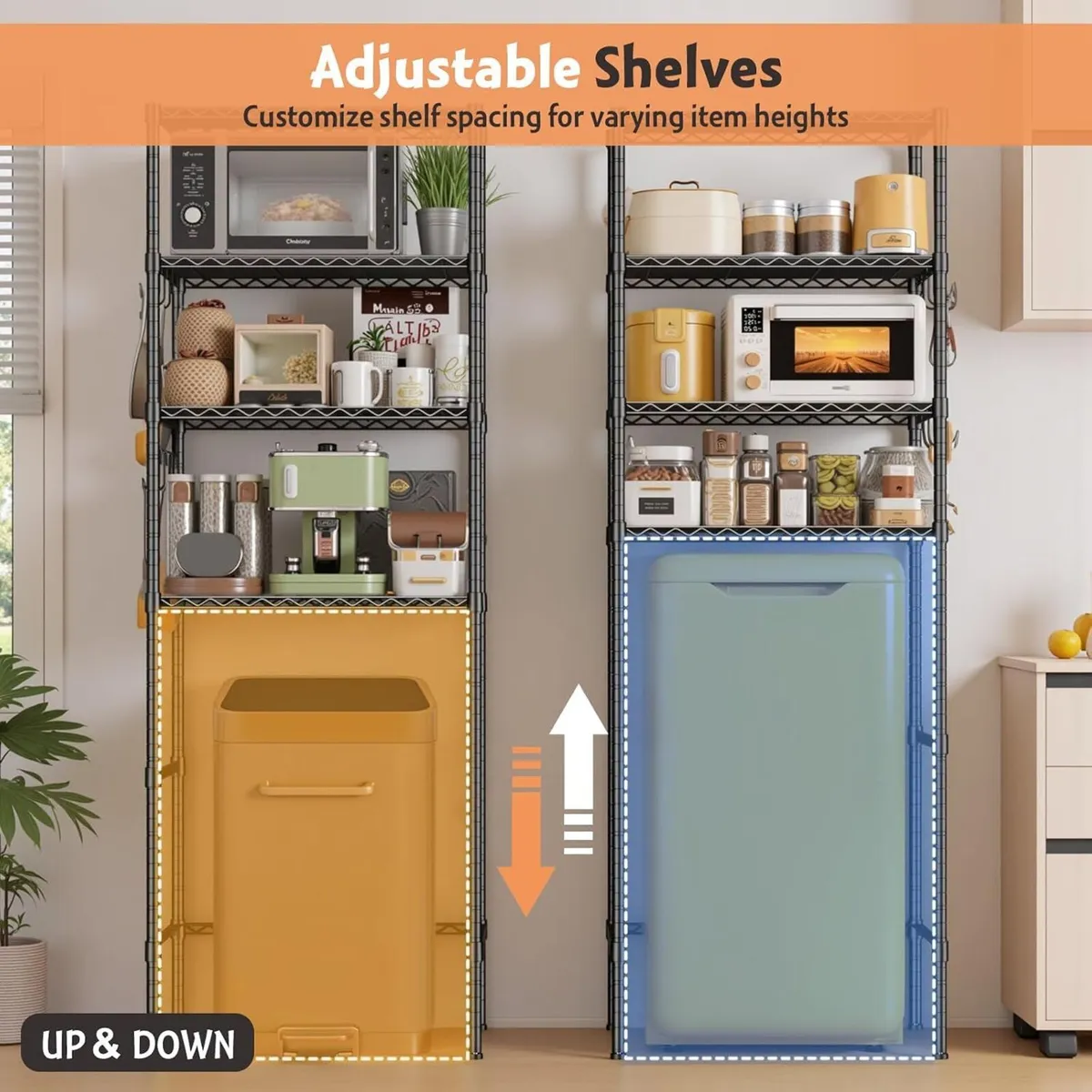 Adjustable 4-Tier Metal Storage Shelf for Mini - Image 4