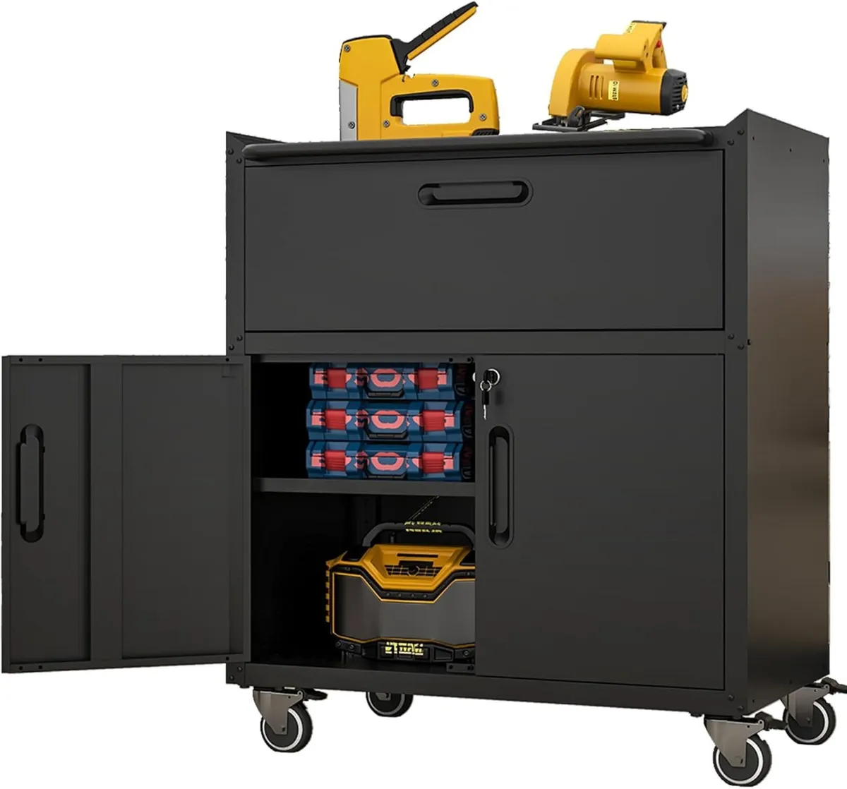 Mobile Tool Storage Cabinet with 1 Drawer - Image 1