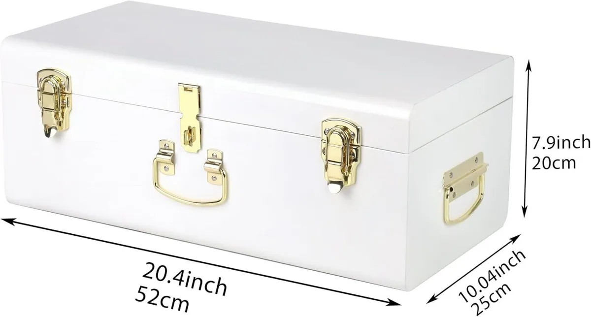Metal Storage Trunk with Lockable Lid Handles 52.1 - Image 2
