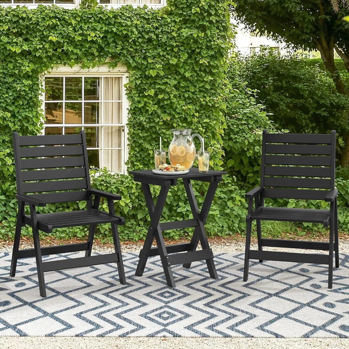 68CM Folding Garden Side Table Hdps - Image 2