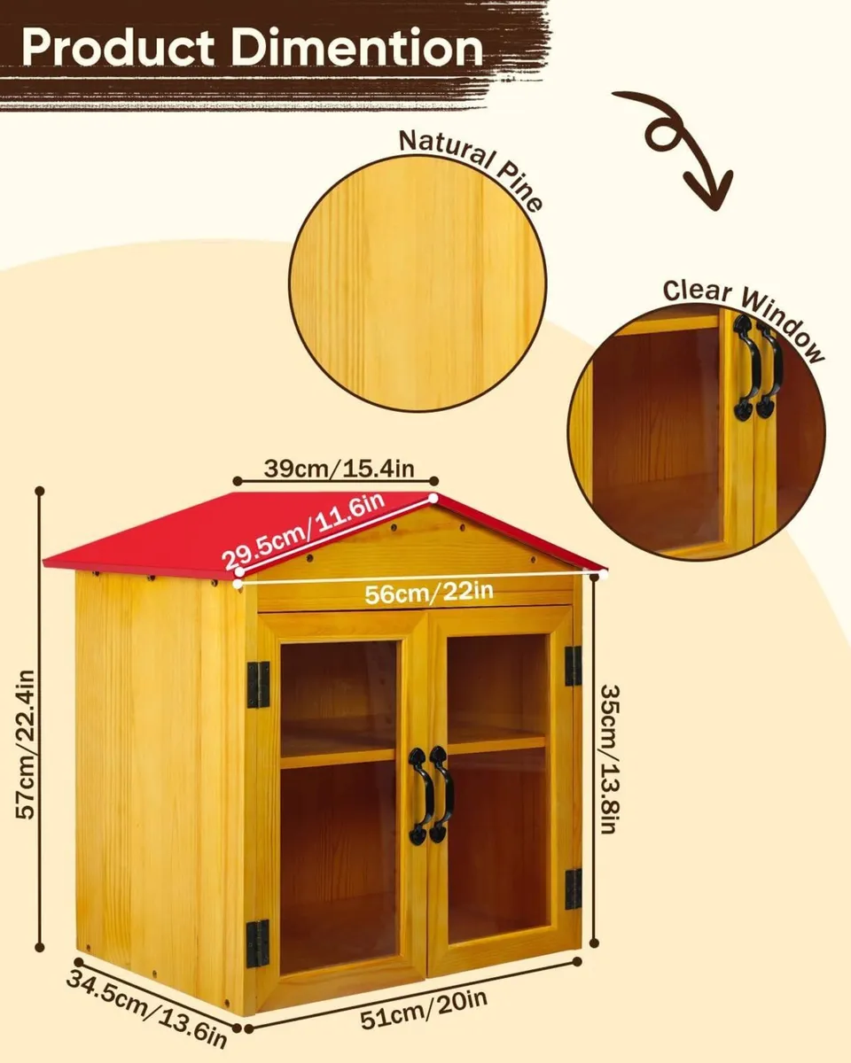 Outdoor Library Box Two Tiered Wooden Pine Cabinet - Image 2