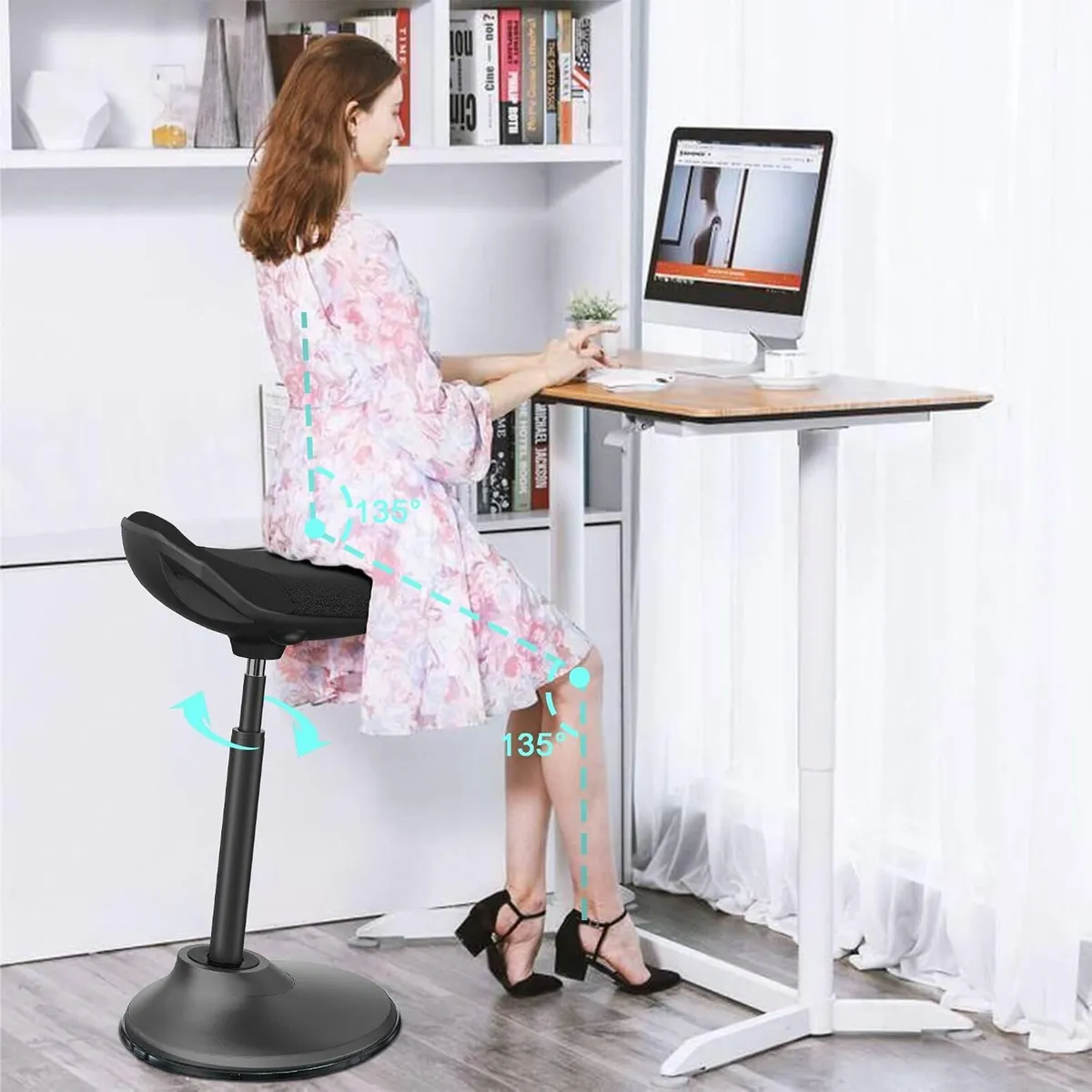 Ergonomic Wobble Stool for Standing Desk Height - Image 2