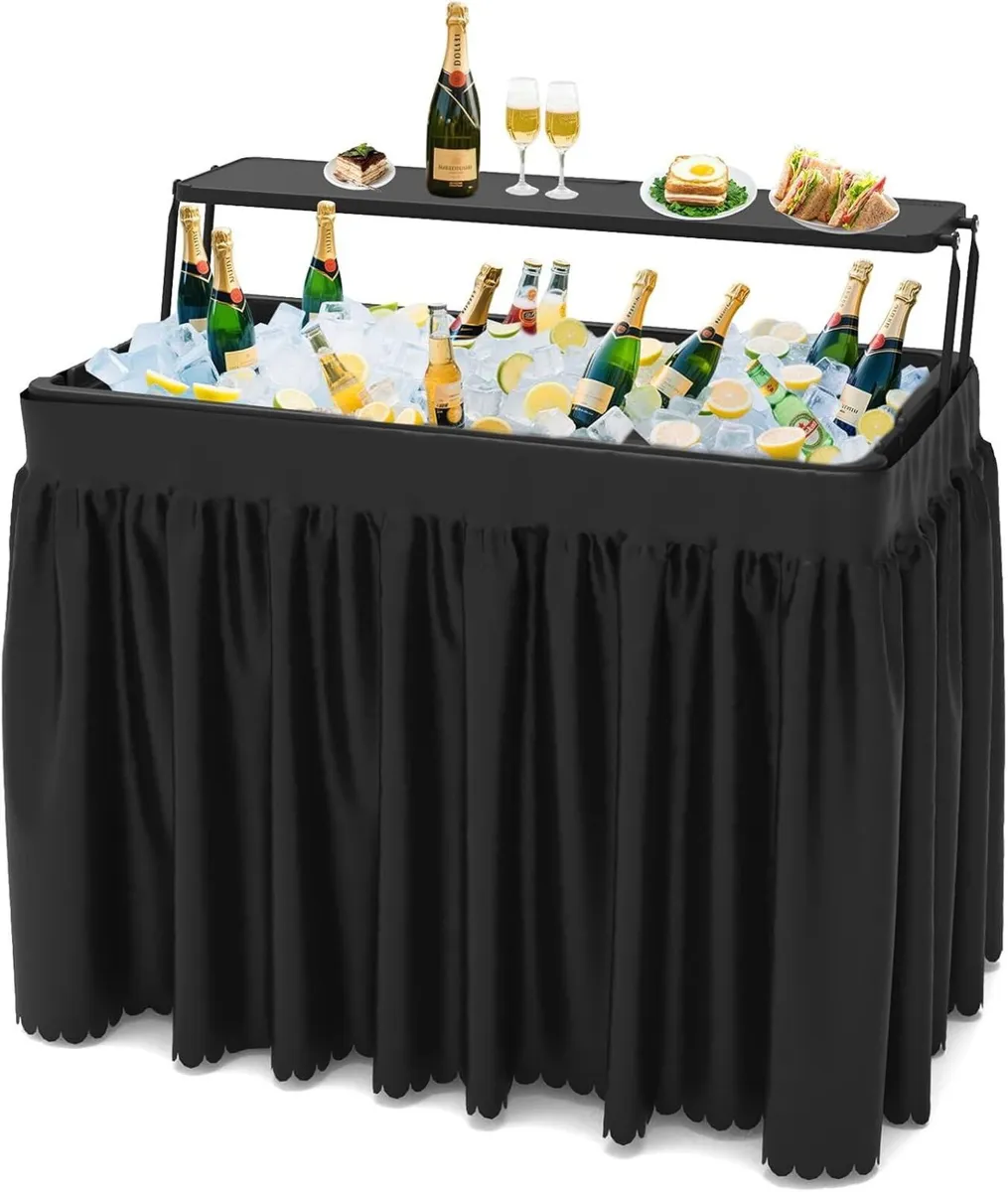 Portable Double-Layer Folding Cooler Table - Image 1