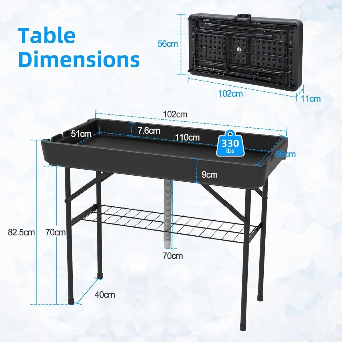 Portable Double-Layer Folding Cooler Table - Image 2