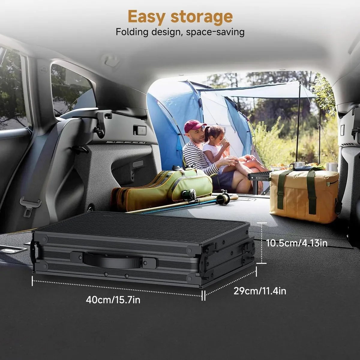 Folding Camping Table x15.7" Picnic 3 Adjust - Image 3