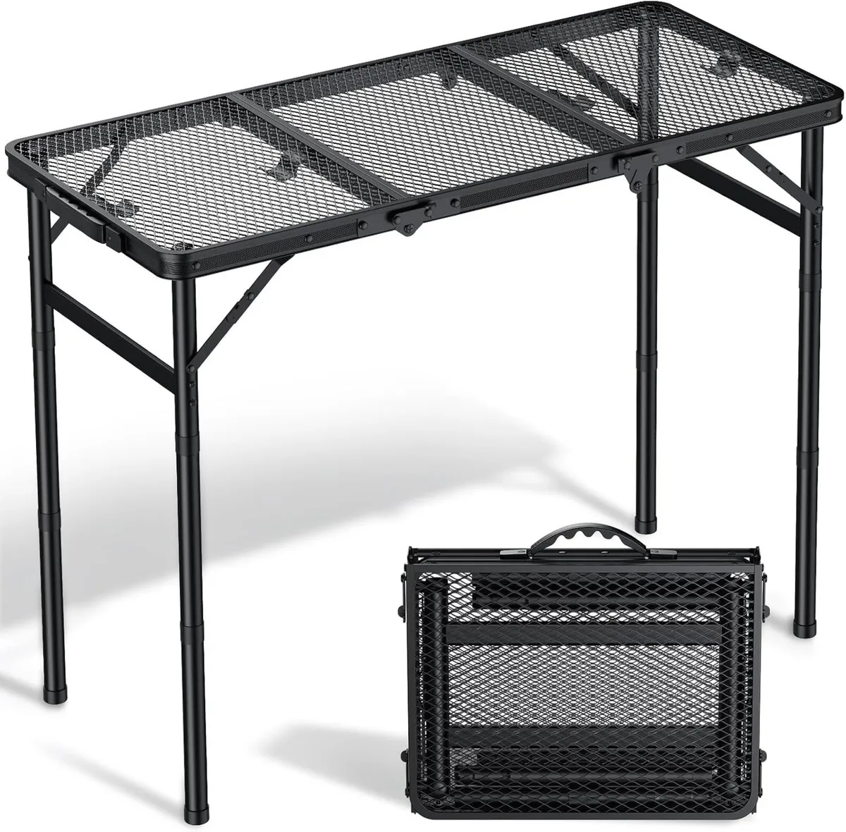Folding Camping Table x15.7" Picnic 3 Adjust - Image 1