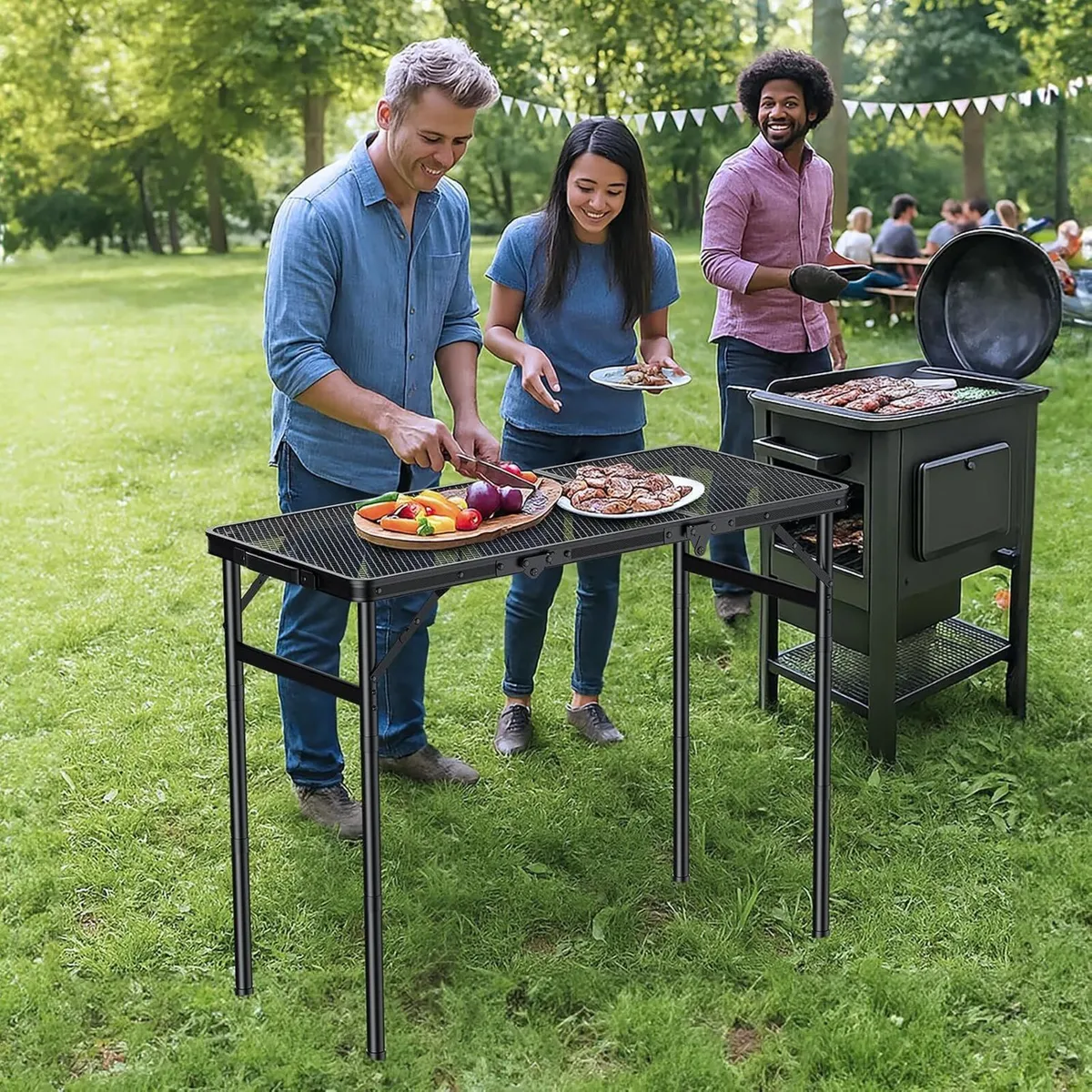 Folding Camping Table x15.7" Picnic 3 Adjust - Image 2