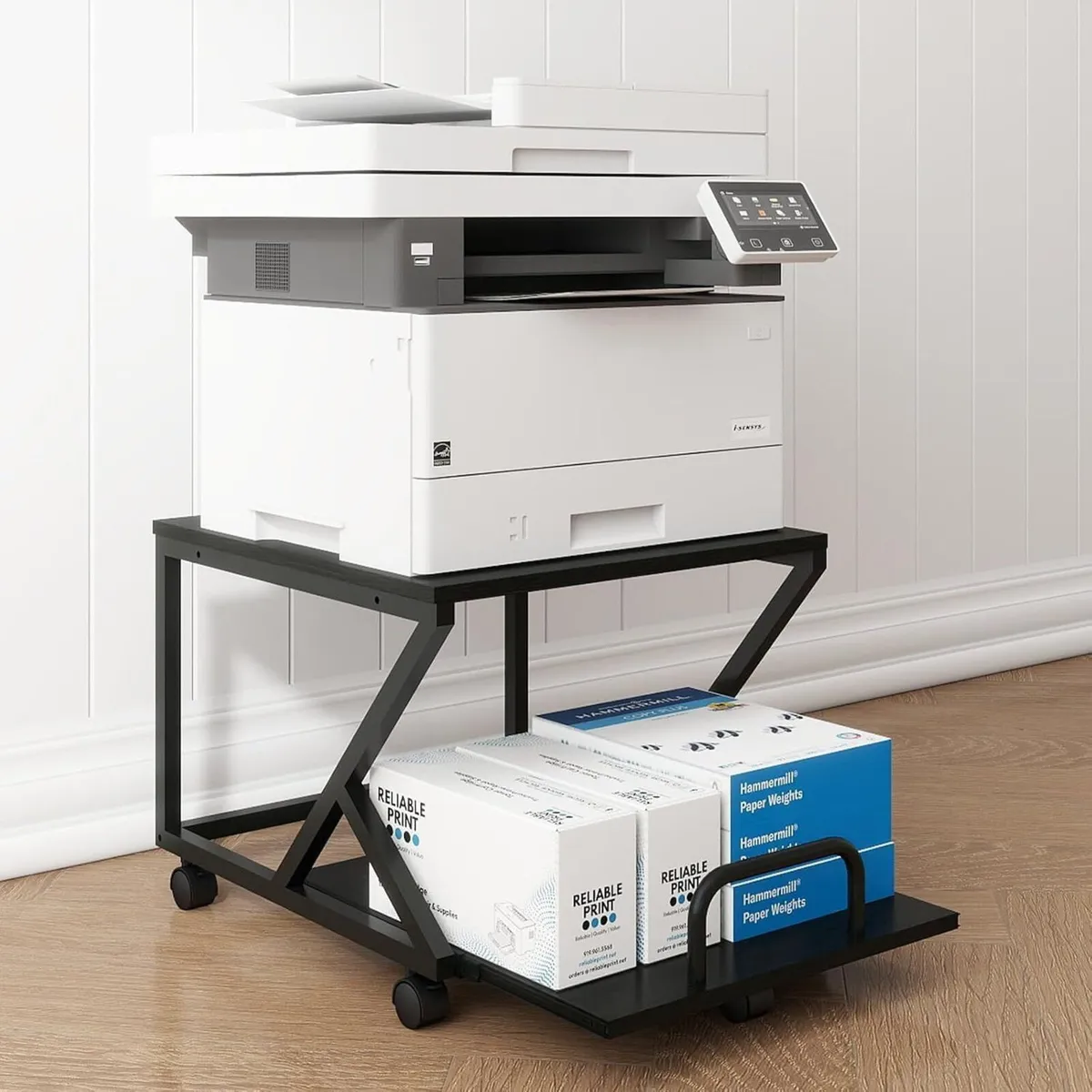50x50CM 2-Tier Printer Stand with Pull Out Shelf - Image 2