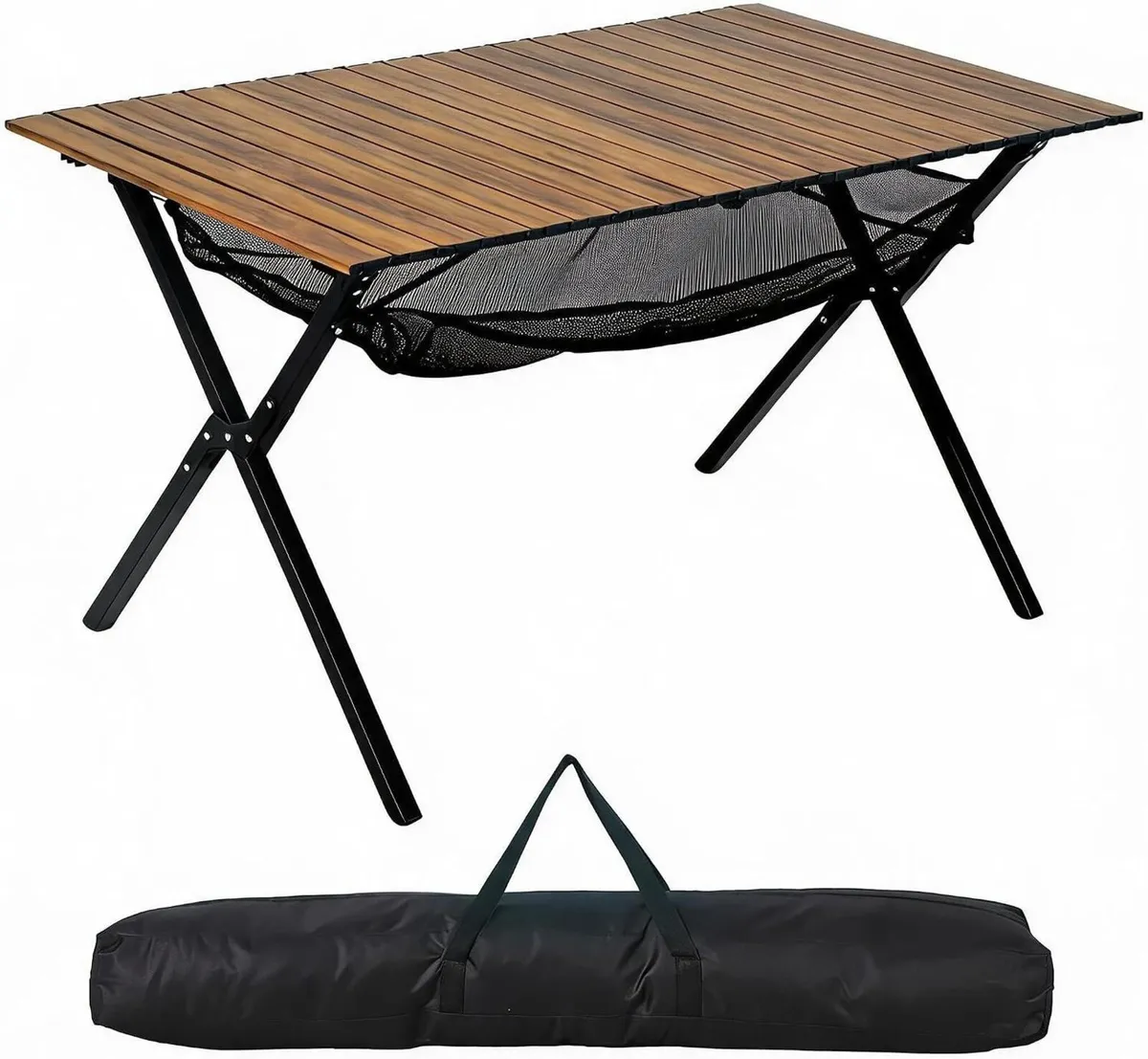 Folding Camping Table 120x70x70CM Large Roll Up - Image 1