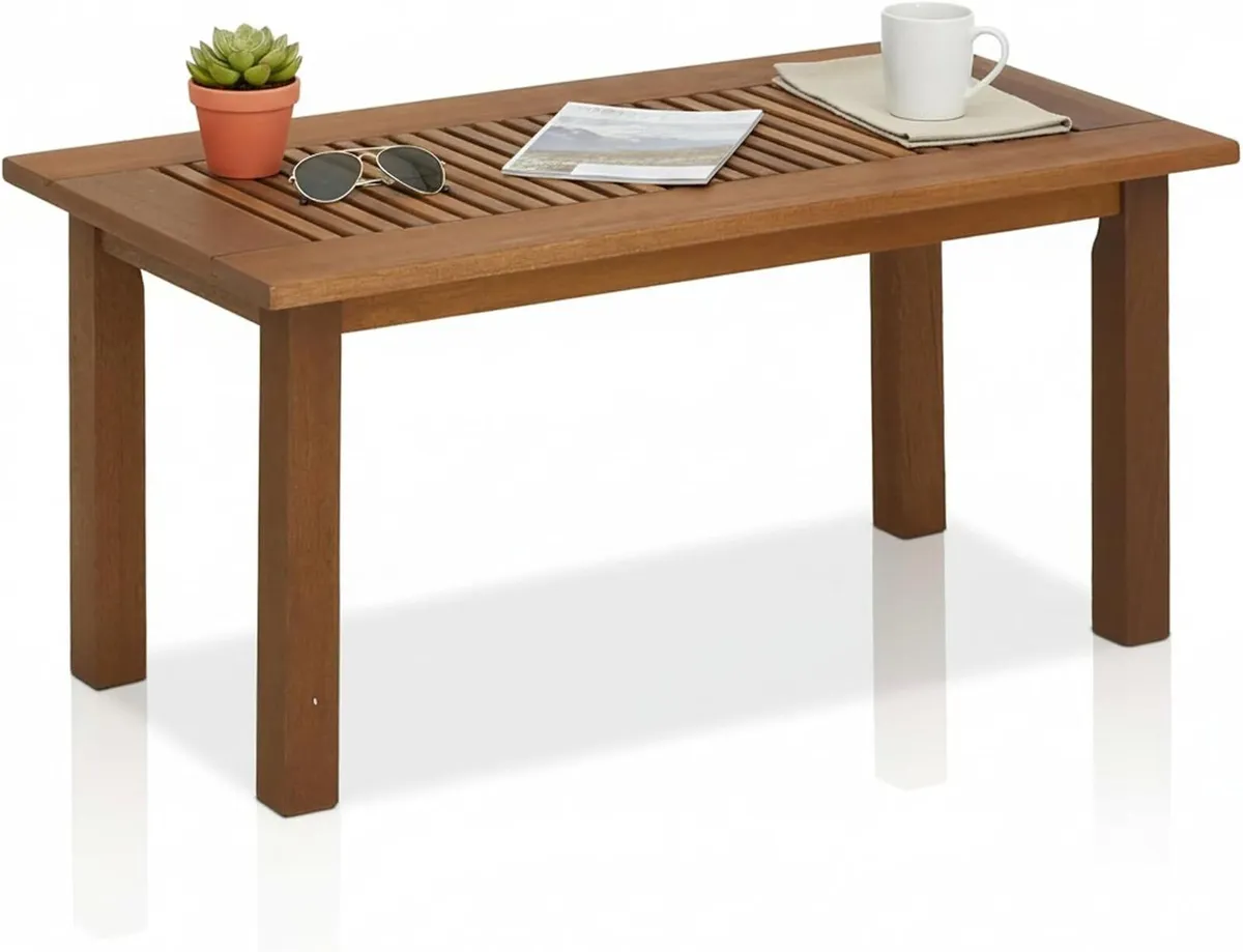 Patio Table Outdoor Side Coffee in Teak Oil - Image 4