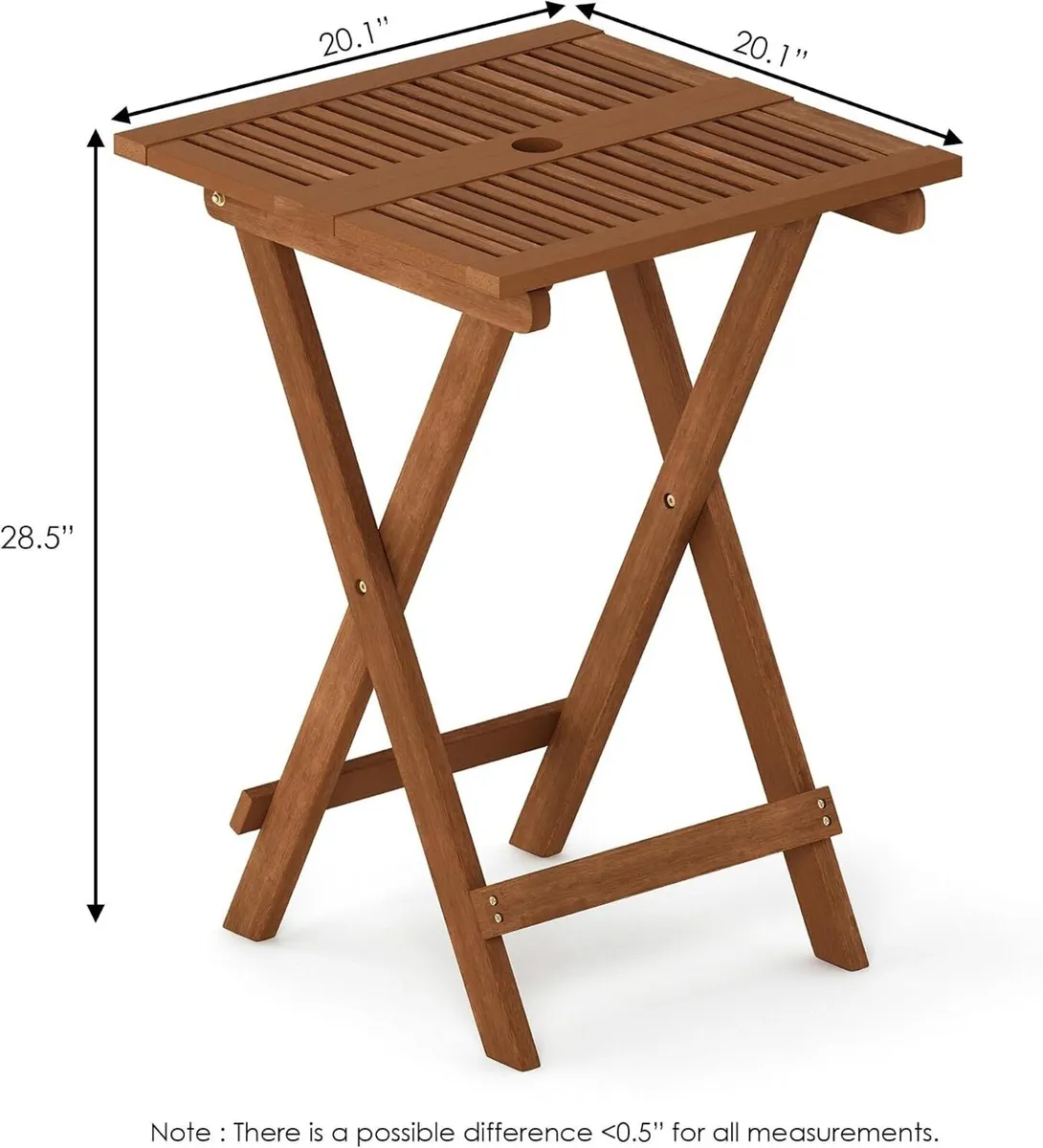 Patio Table Folding Outdoor Side Coffee in Teak - Image 2