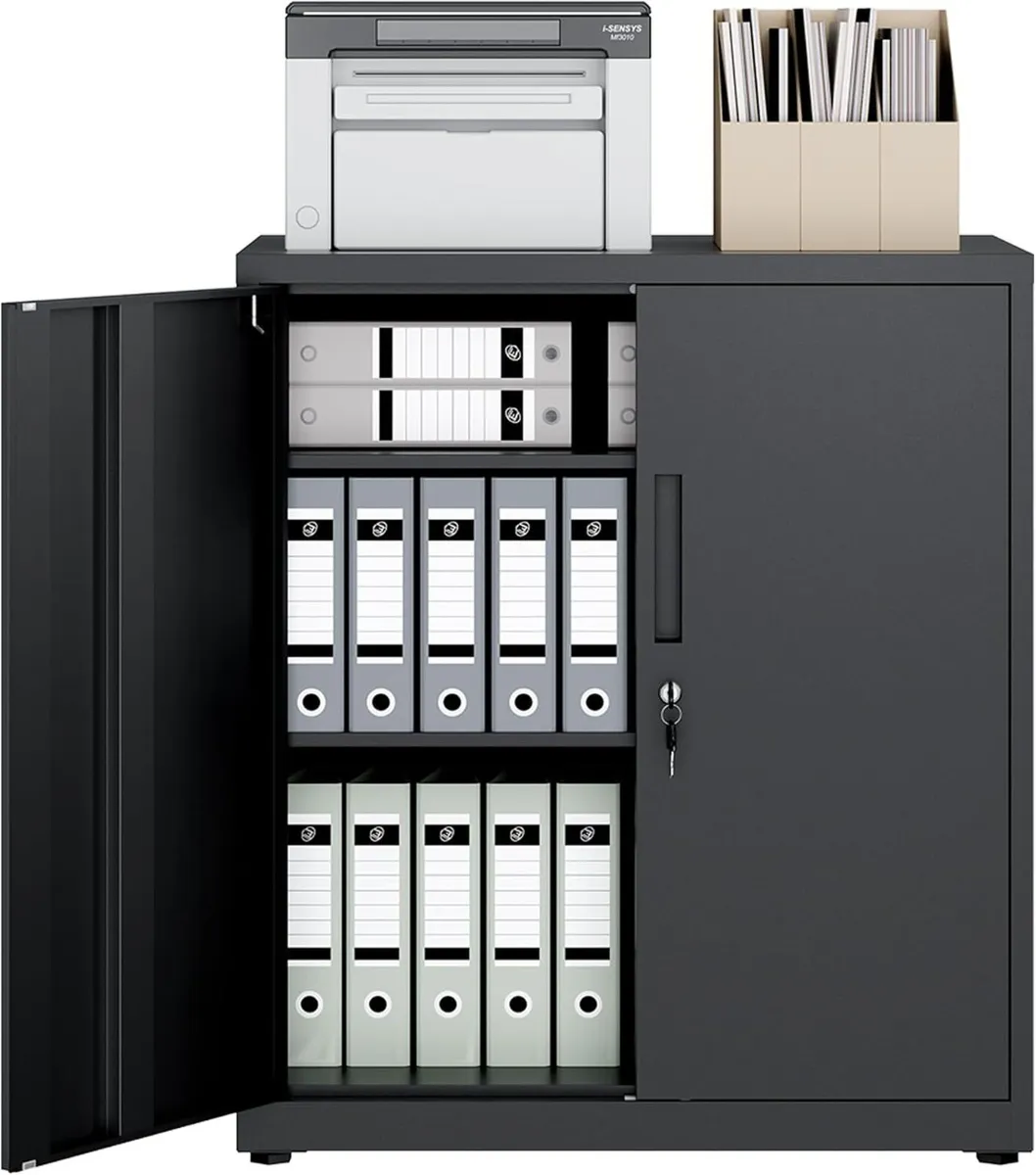 Steel Storage Cabinet 3-Tier Lockable - Image 1