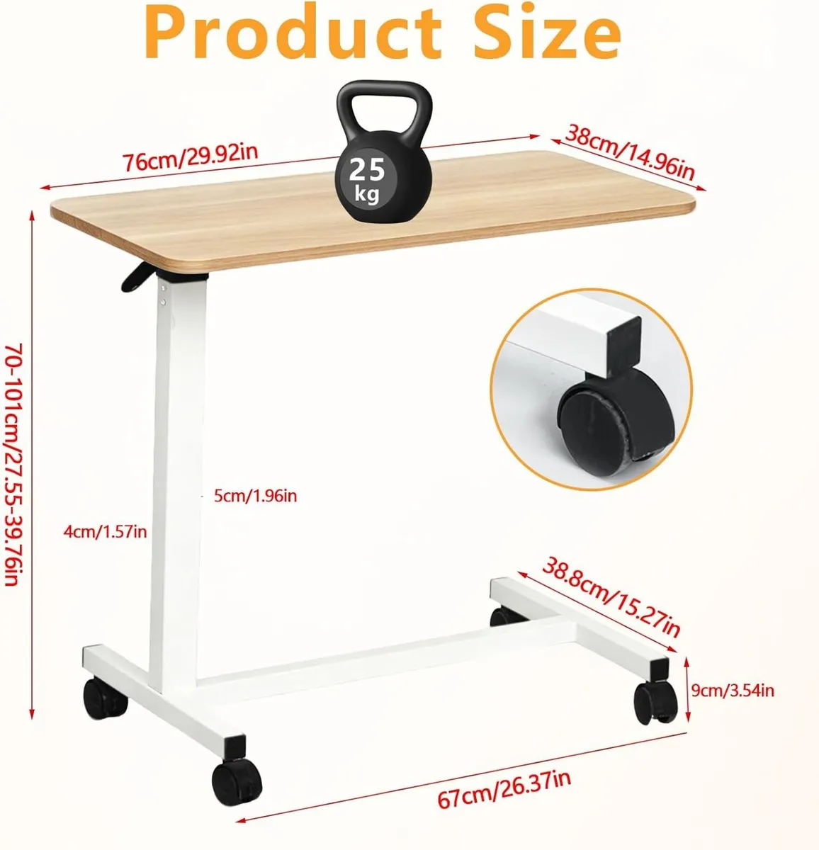 Table Adjustable Height Hospital Bed - Image 2
