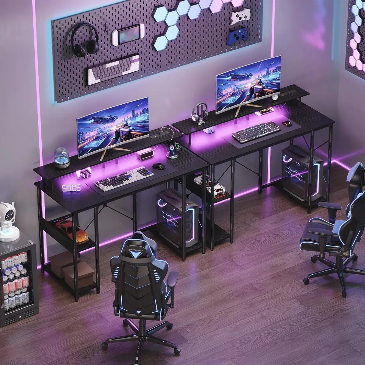 Gaming Desk with LED Light Power Outlets 100 - Image 2