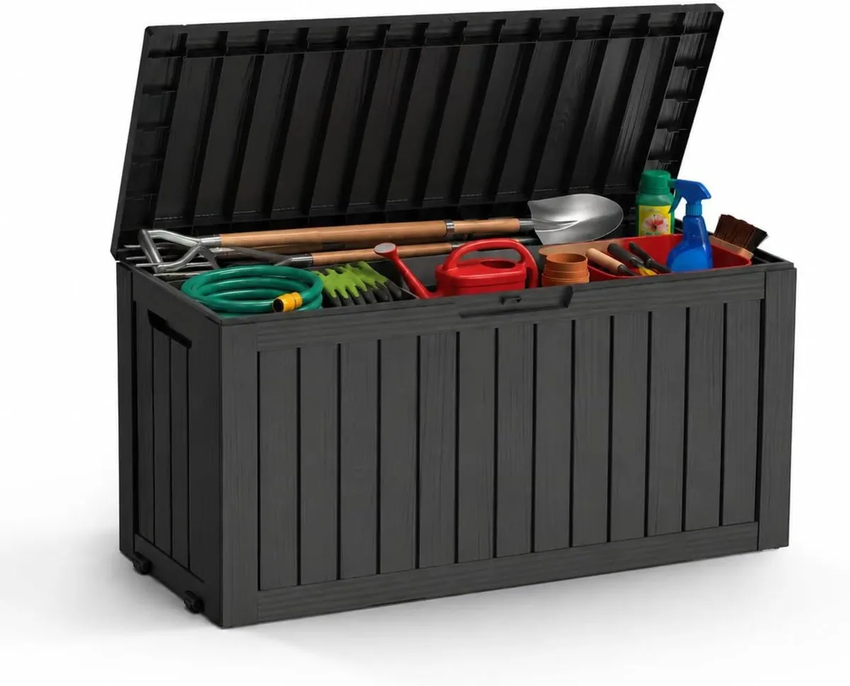 270L Outdoor Garden Storage Deck Box Waterproof - Image 1