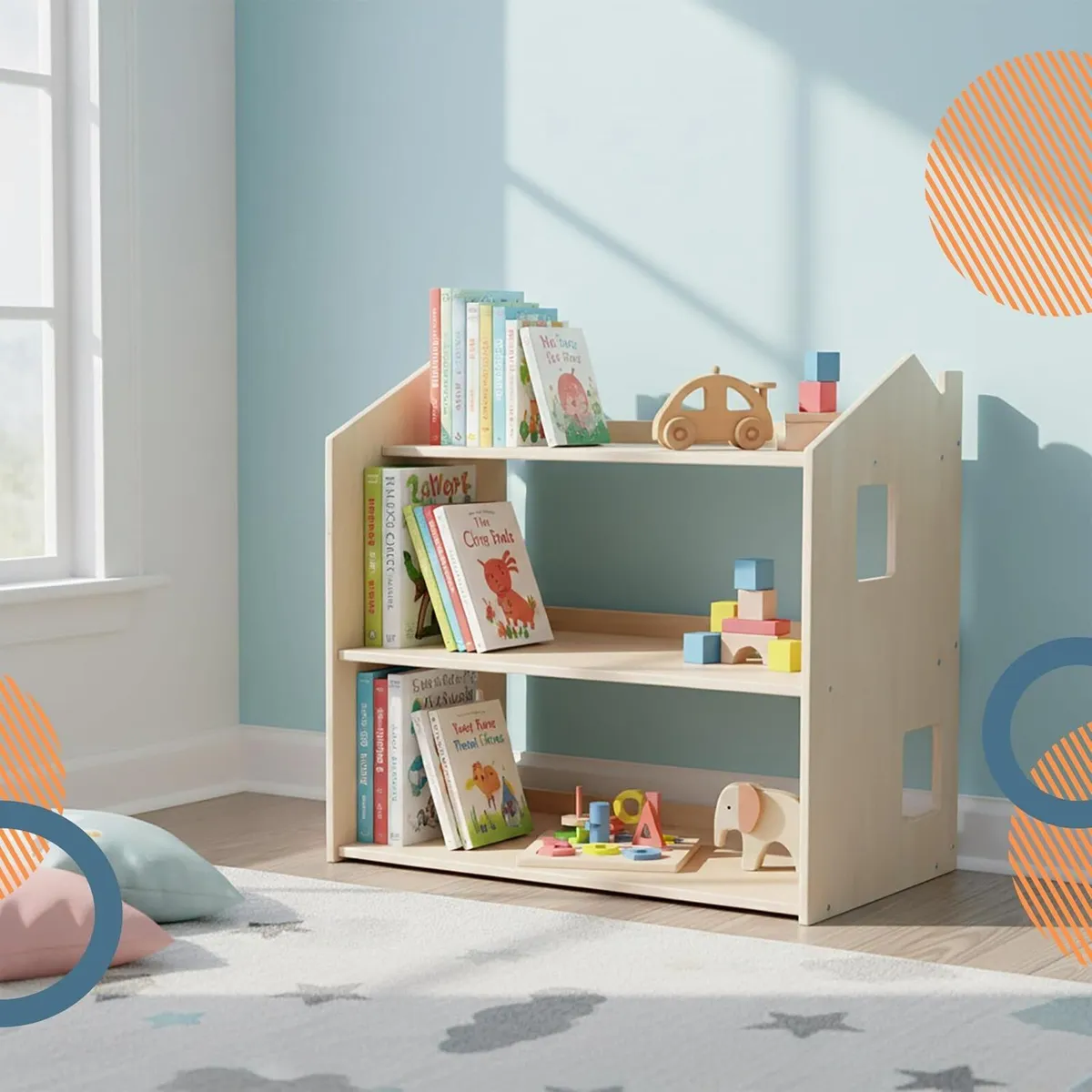 Kids' House-Shaped Bookcase - Image 2