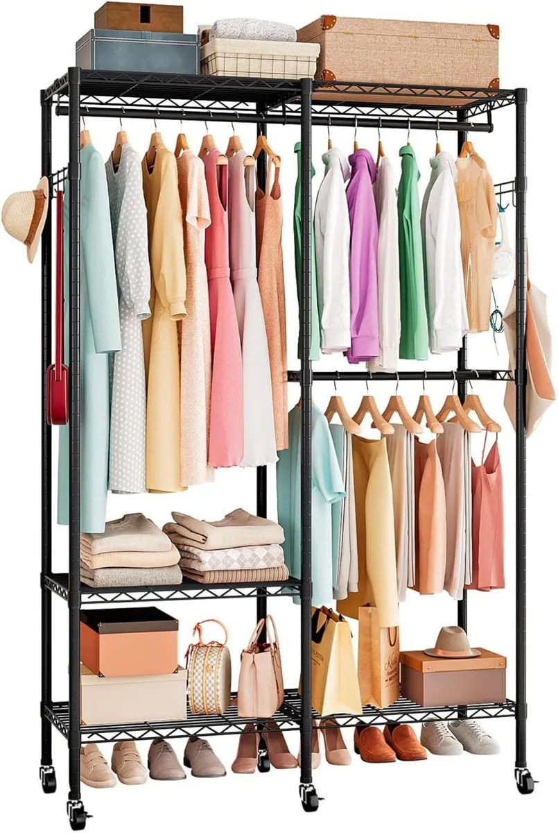 Heavy Duty Clothes Rail with Adjustable Shelves - Image 1