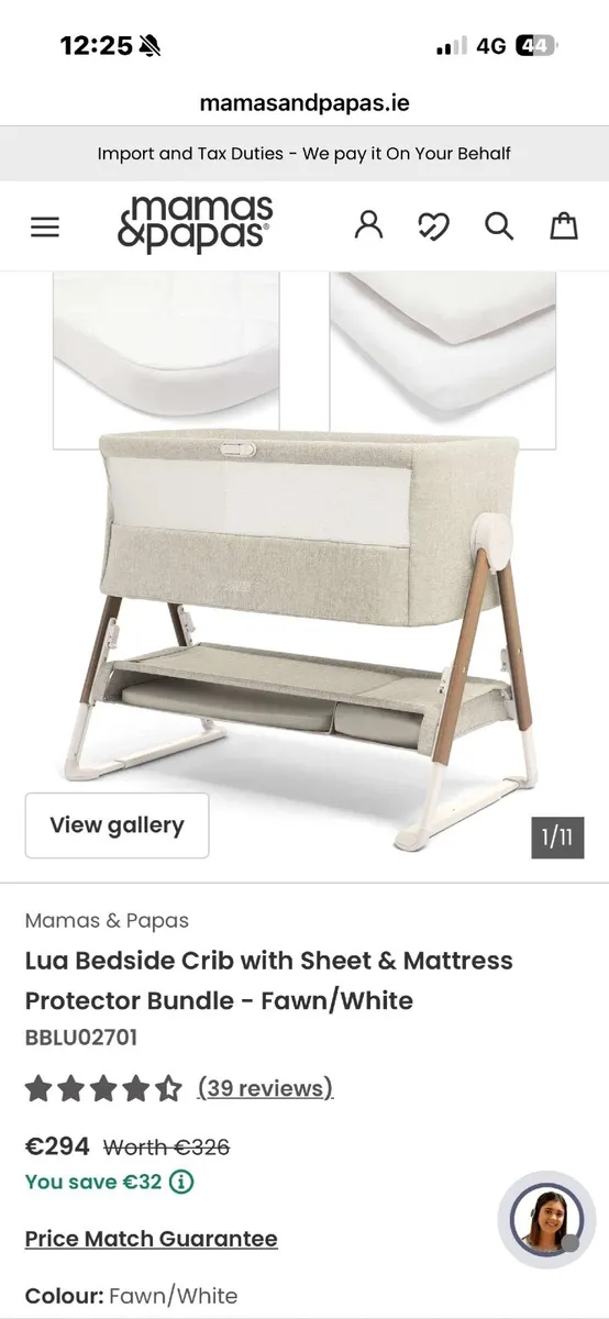 Mamas and Papas bedside crib - Image 2