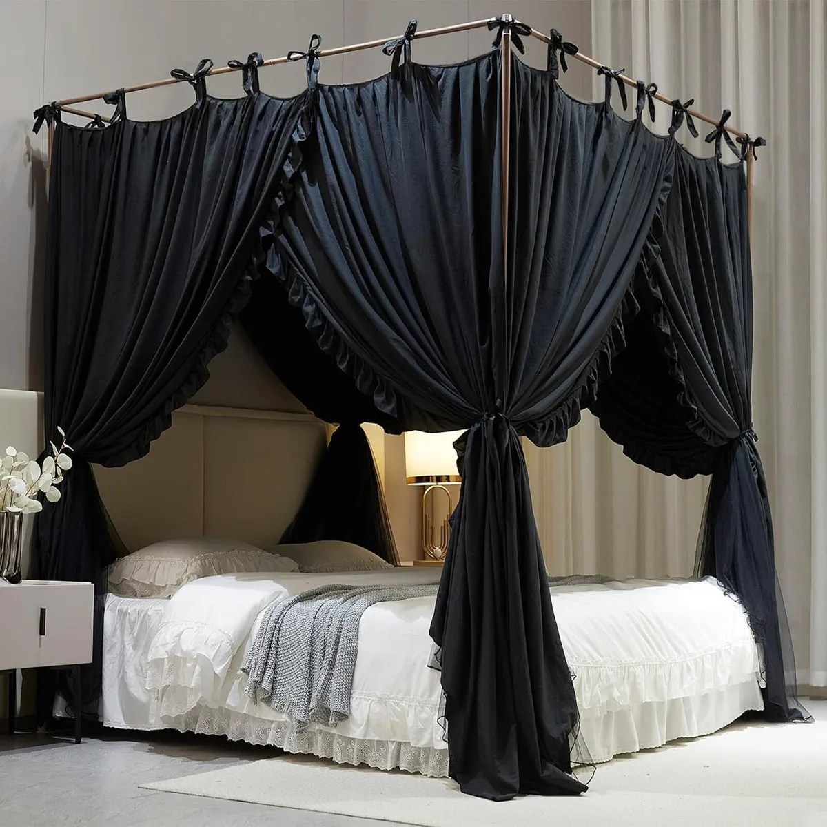 4 Corners Post Princess Curtain Bed Canopy Layer - Image 4