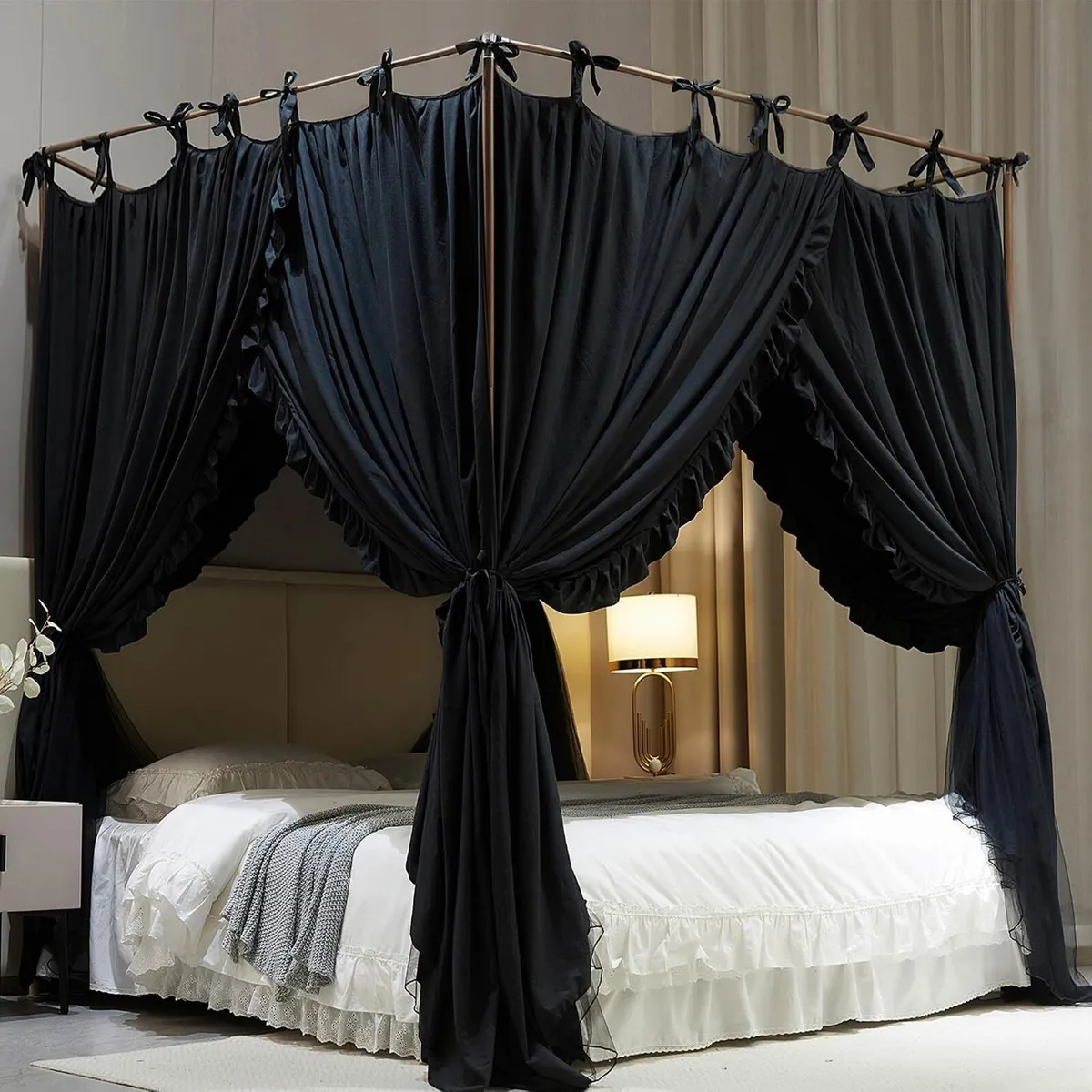 4 Corners Post Princess Curtain Bed Canopy Layer - Image 2