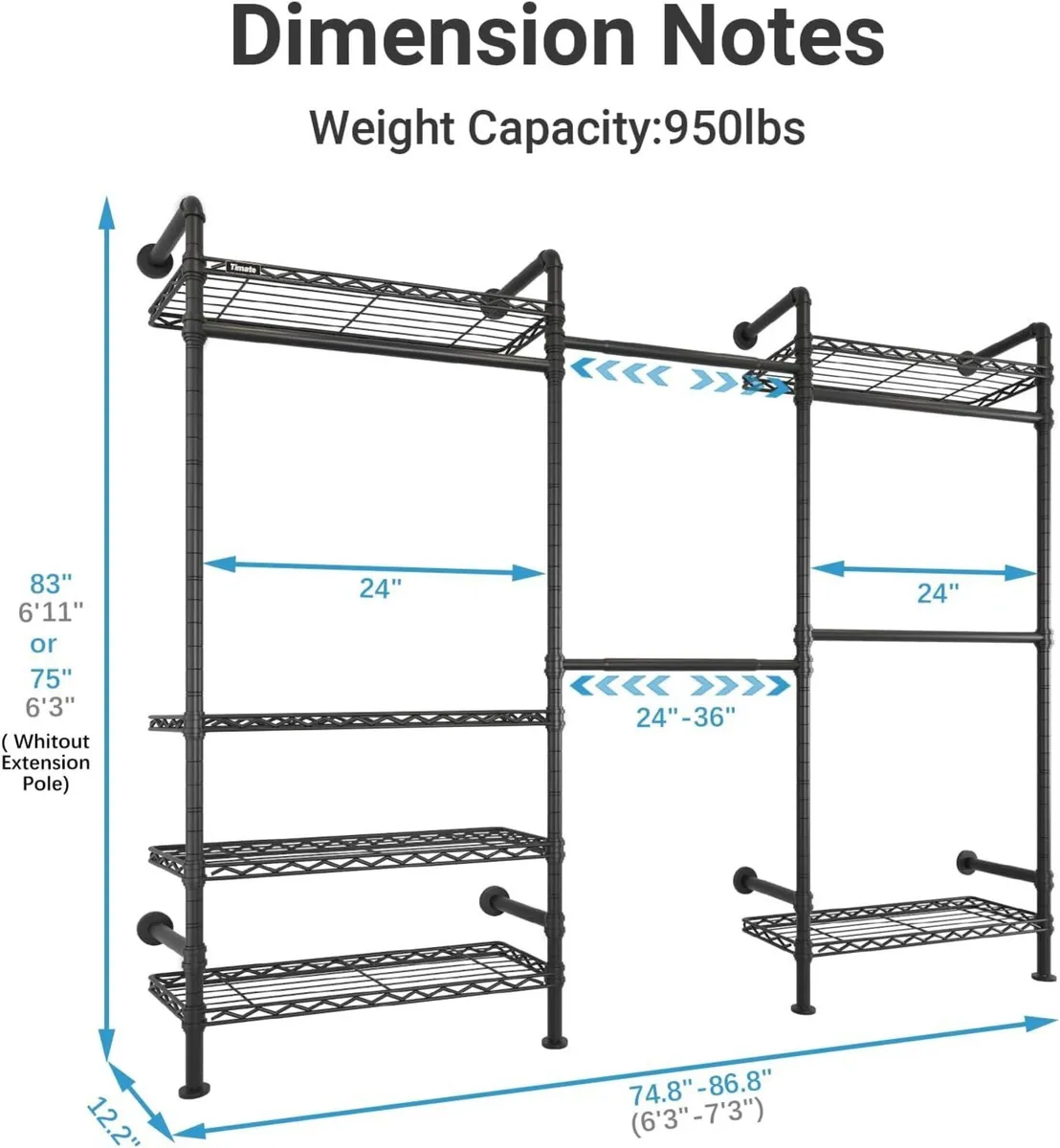 F3 Garment Rack Heavy Duty Clothes for Hanging - Image 2