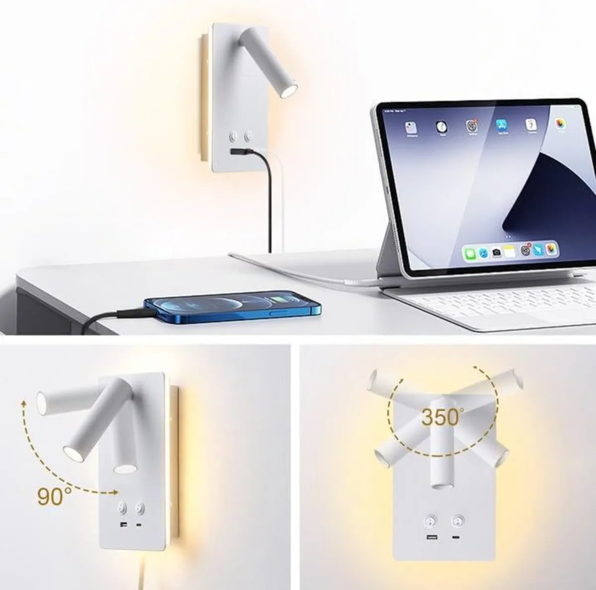 LED Wall Lamp Mounted Reading Lights Adjustable - Image 4