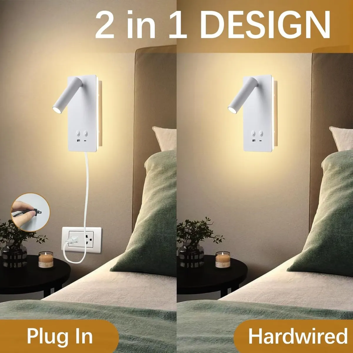 LED Wall Lamp Mounted Reading Lights Adjustable - Image 2