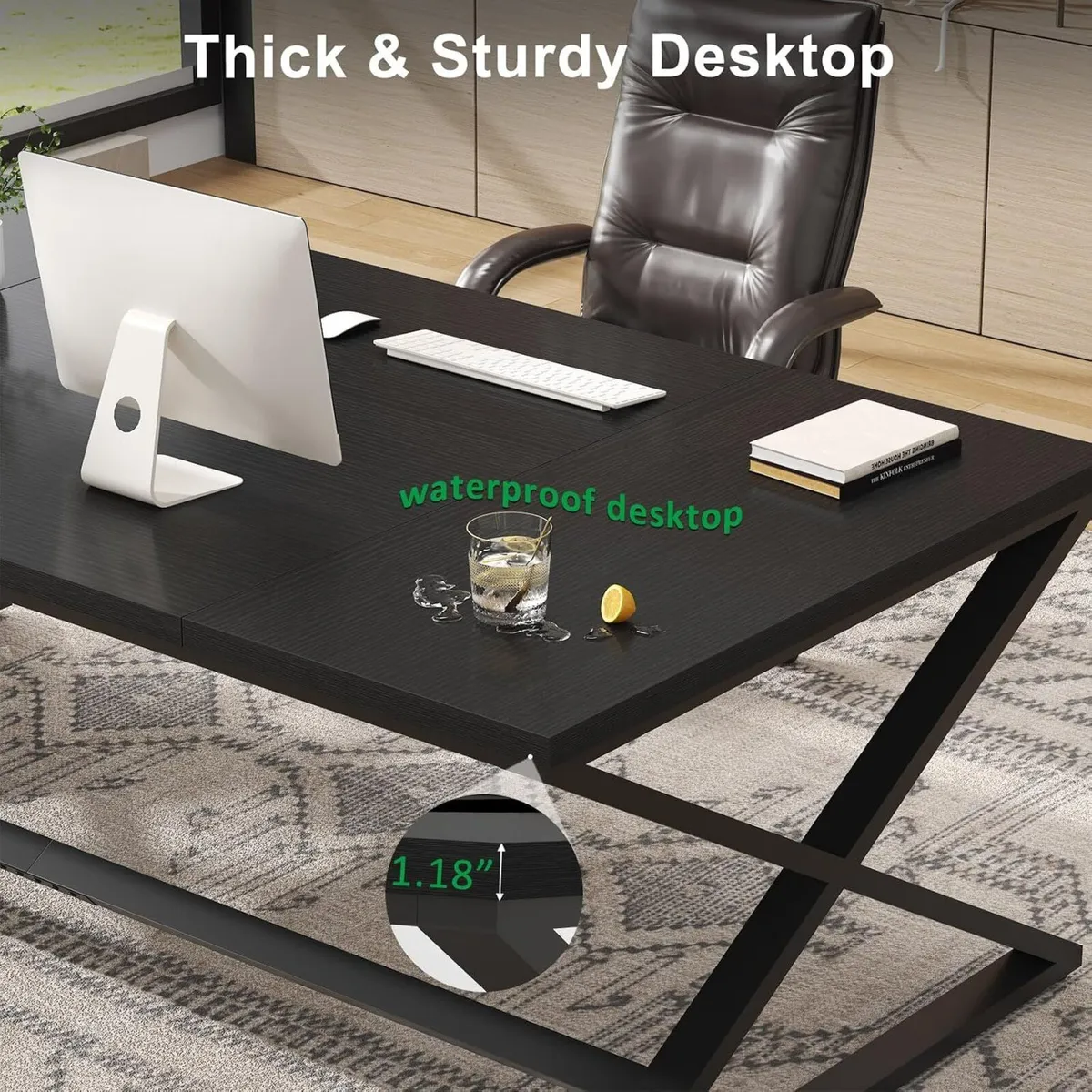 Computer Desk Gaming Office Table Large Desks - Image 4