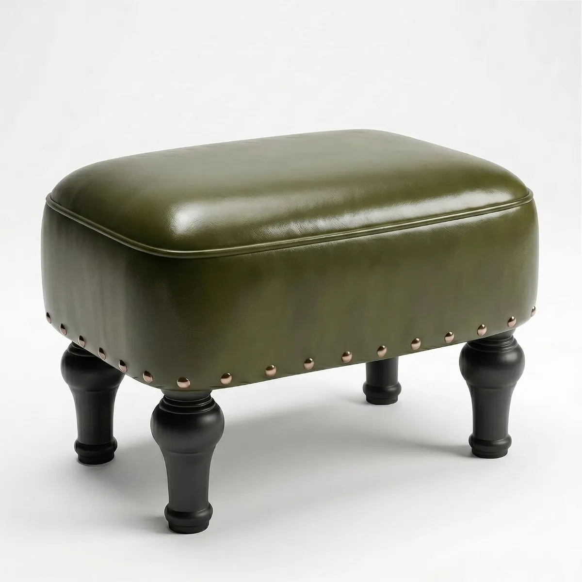 Ottoman Leather Foot Rest with Thicker Foam Padded - Image 1