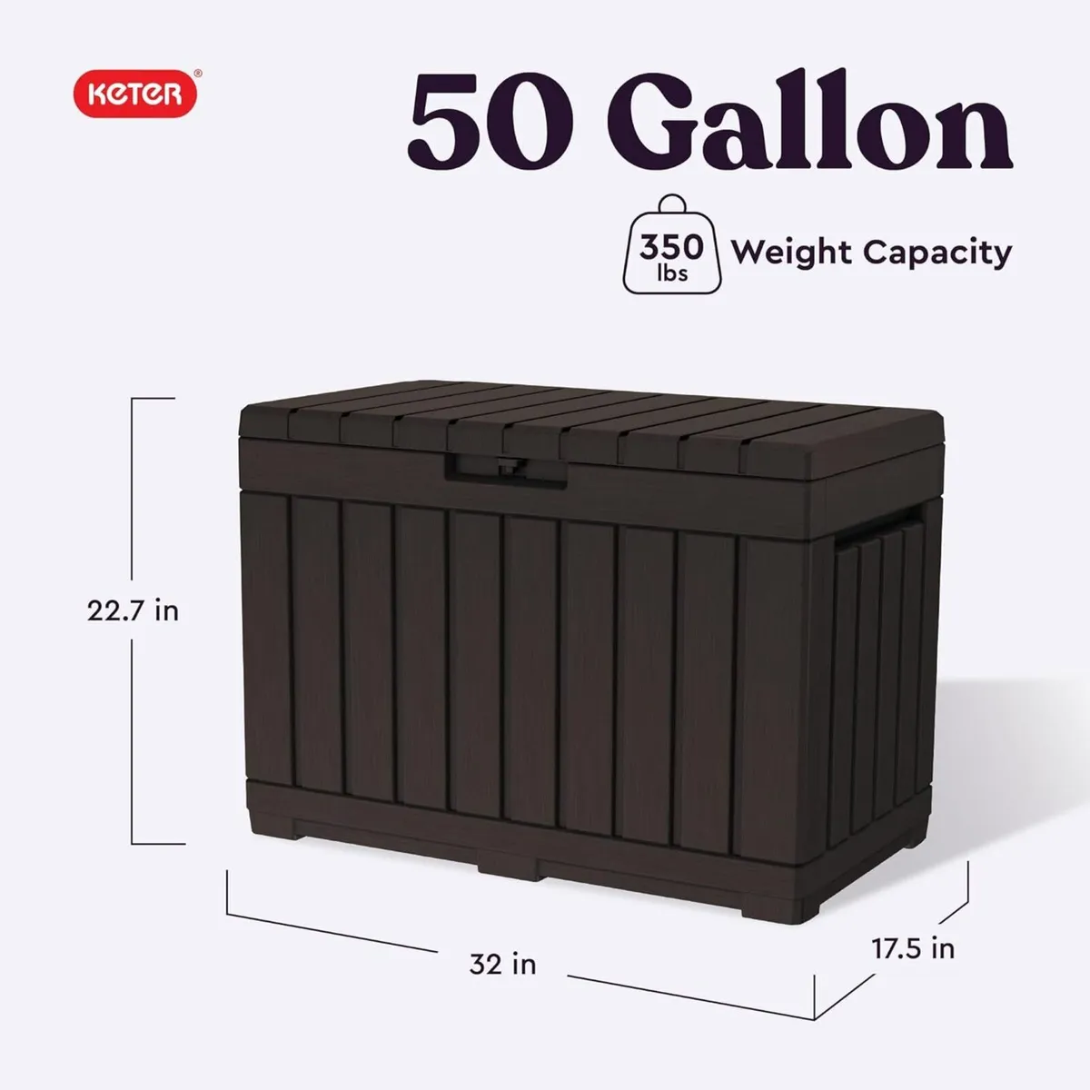 Kentwood 50 Gallon Resin Deck Box-Organisation - Image 2