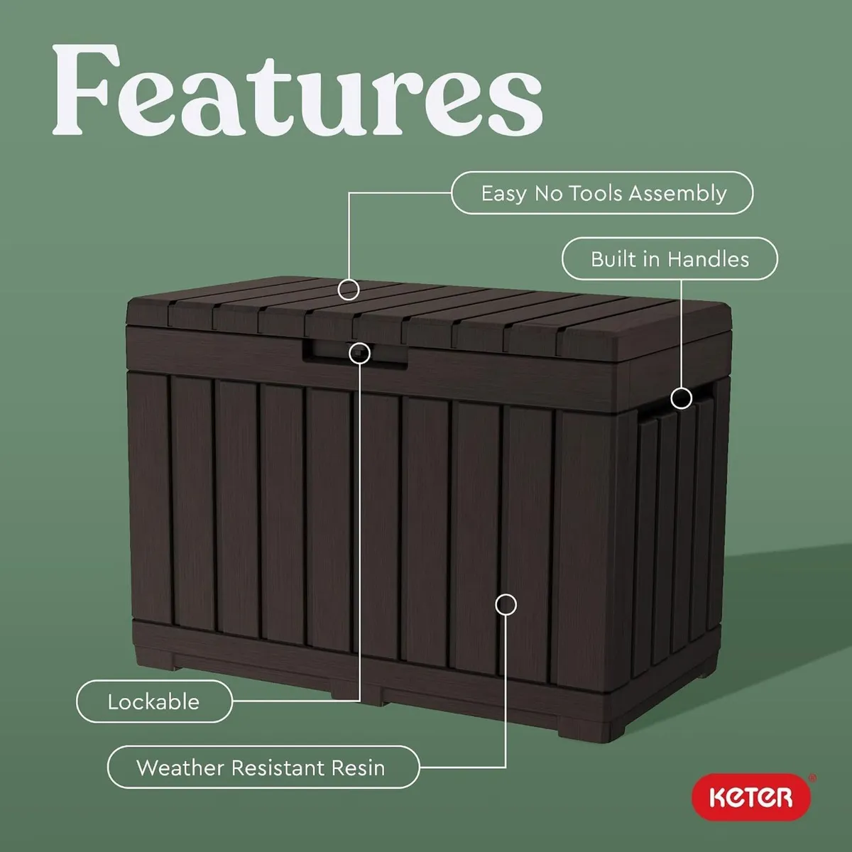 Kentwood 50 Gallon Resin Deck Box-Organisation - Image 3