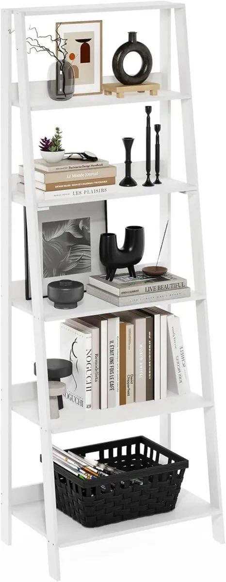 Ladder Bookcase Display Shelf 6-Tier - Image 1