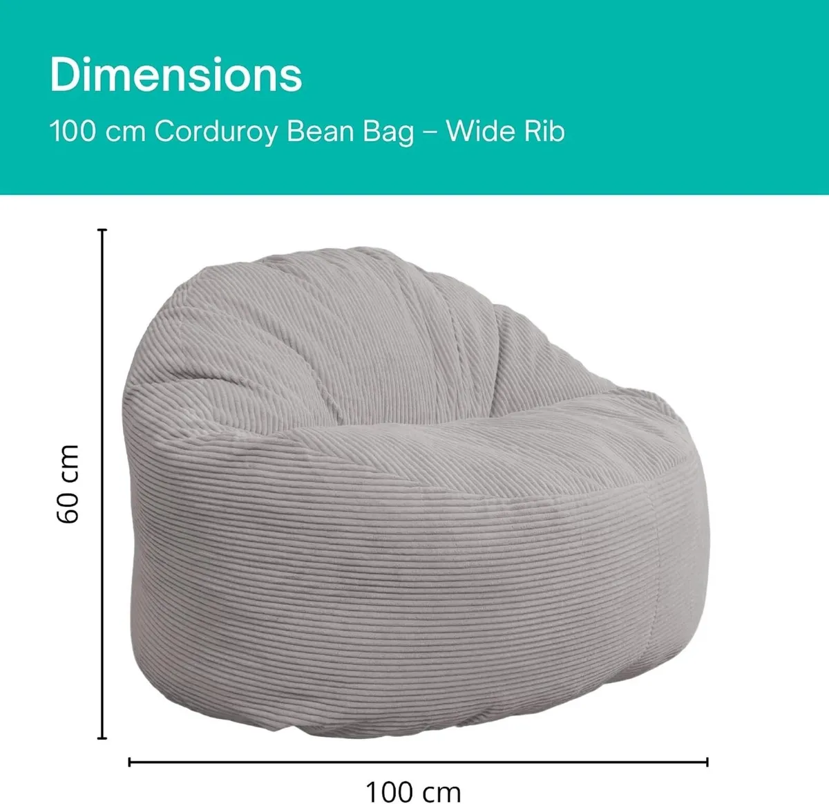 Bean Bag Chair Adult Soft Elegant Wide - Image 3