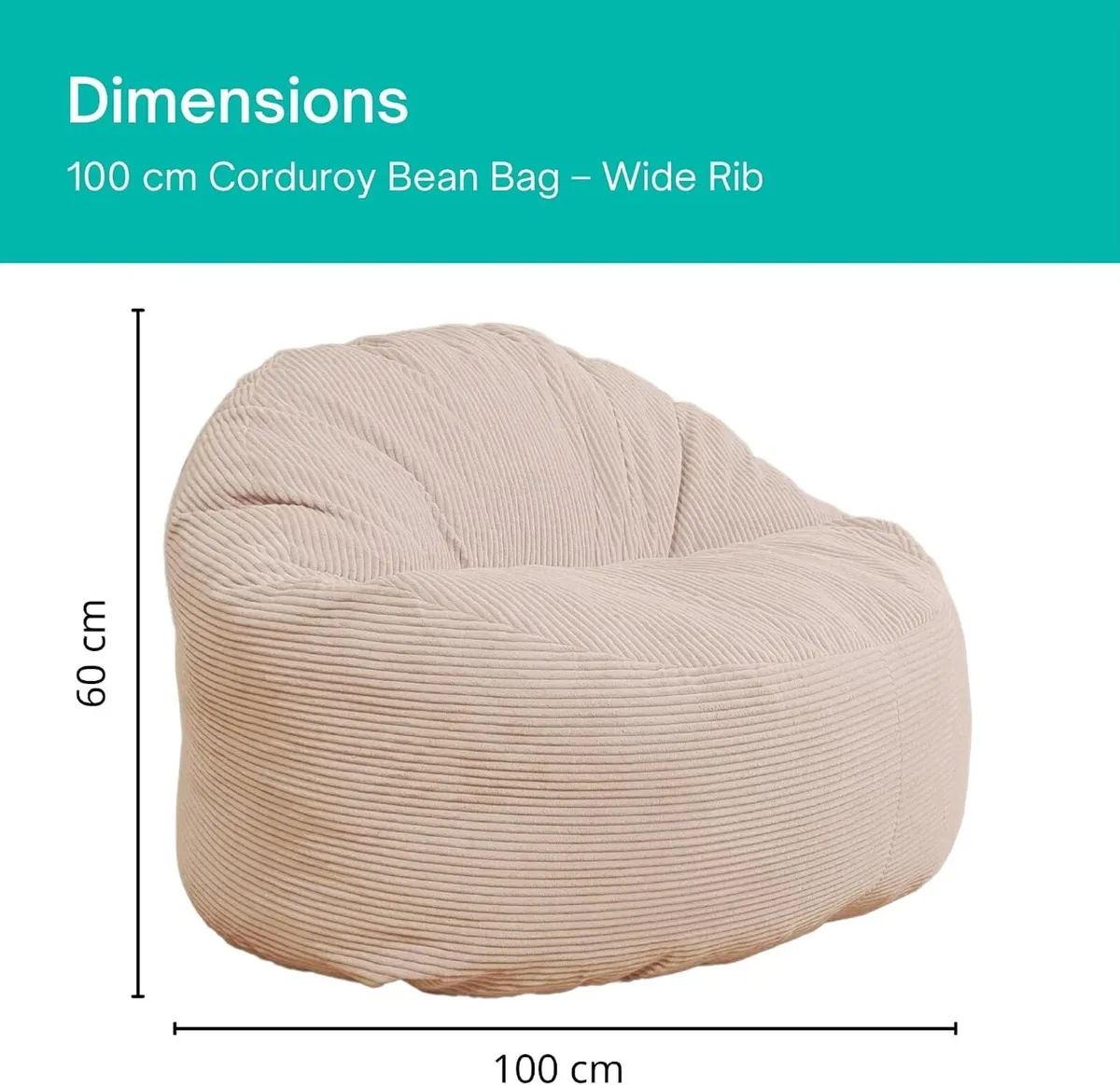 Bean Bag Chair Adult Soft Elegant Wide - Image 3