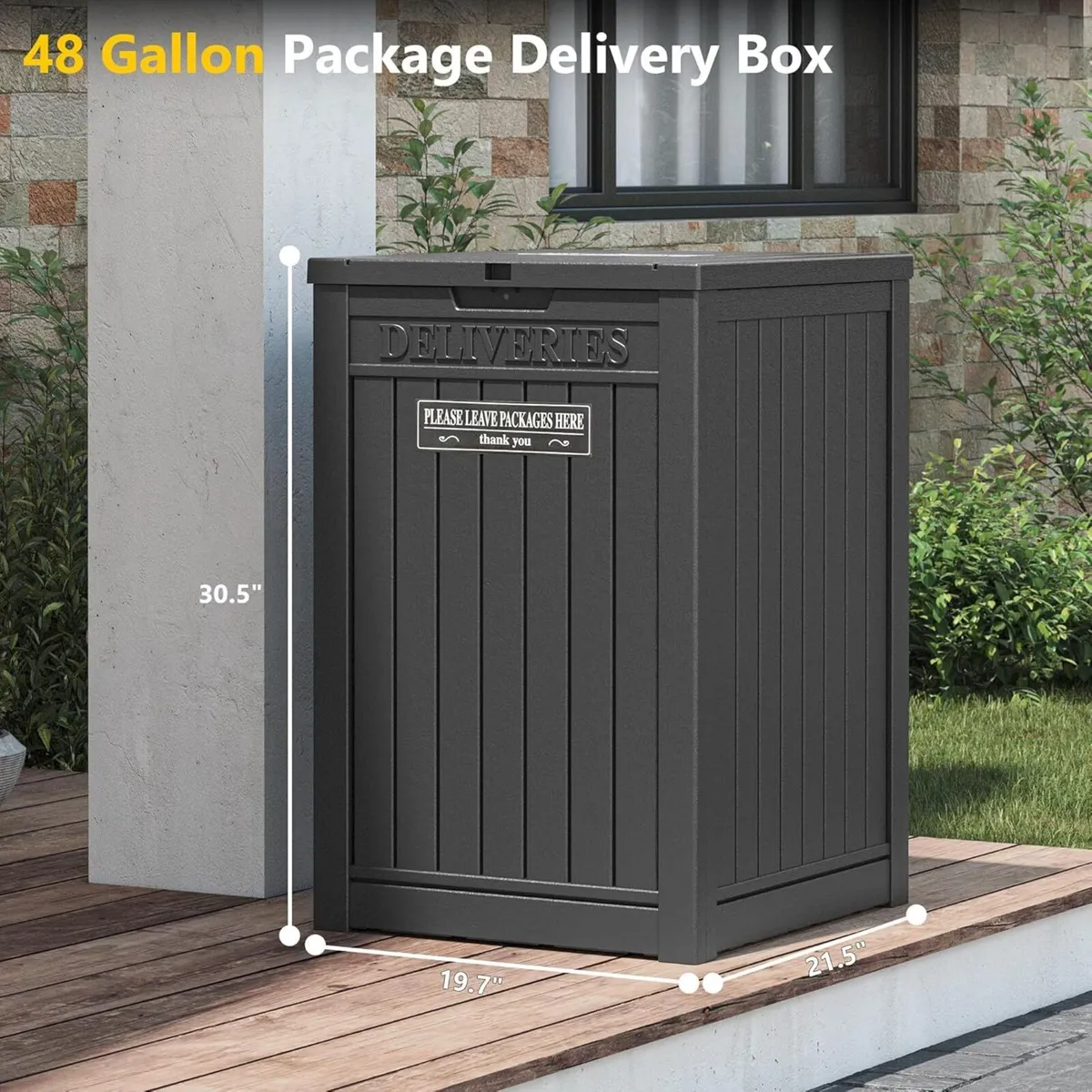 48 Gallon Resin Package Delivery Box for Outside - Image 2