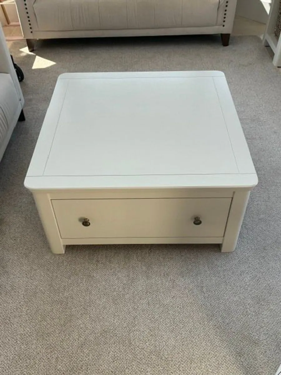 Solid Wood Off-White Coffee Table - Image 1