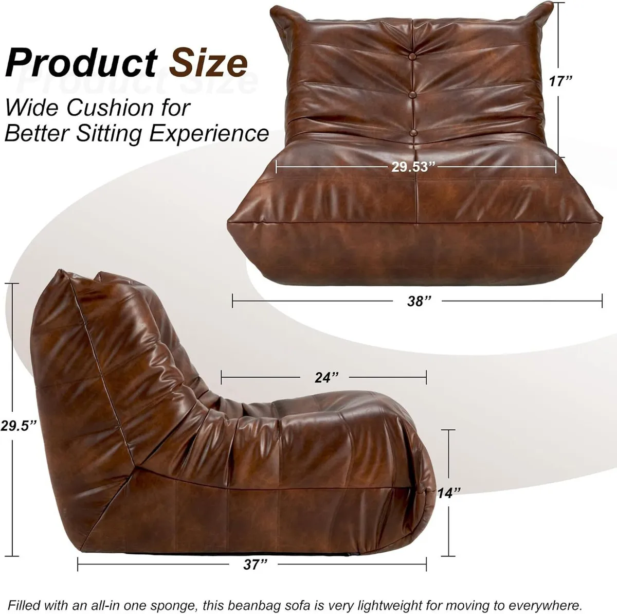 Big Bean Bag Chairs for Adults Fireside Beanbag - Image 2