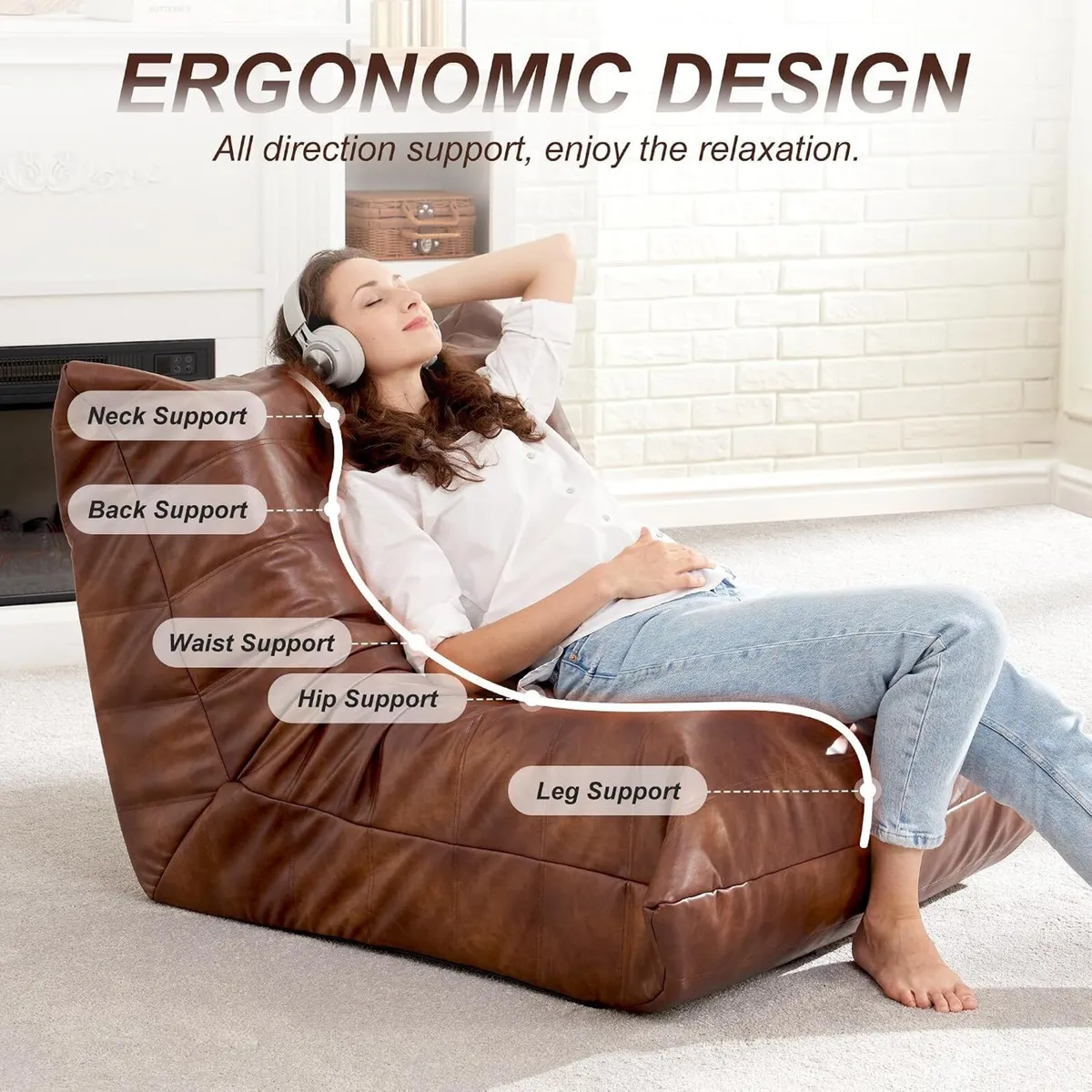 Big Bean Bag Chairs for Adults Fireside Beanbag - Image 4