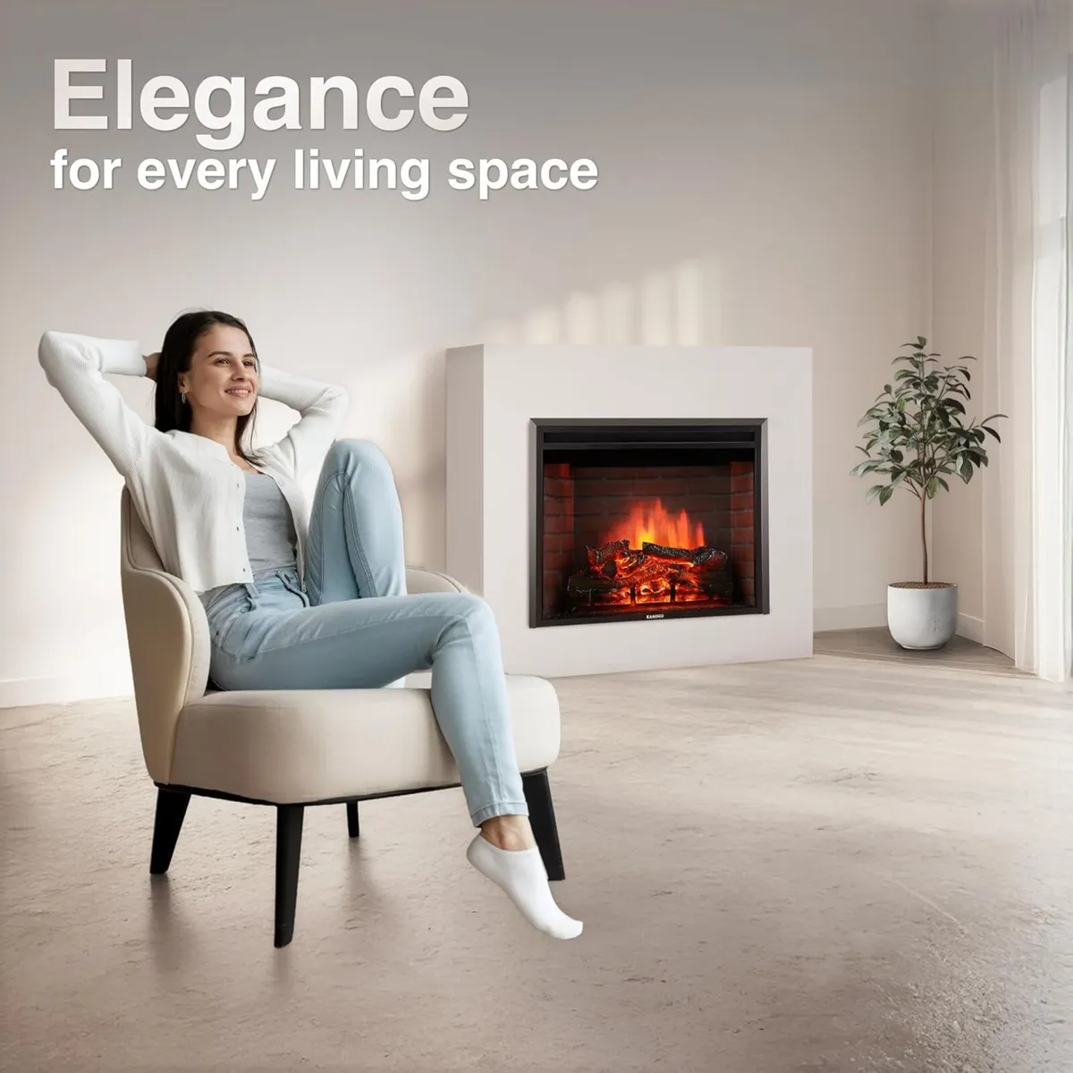 Luca Pro 23 Electric Fire Insert with Heater - Image 3