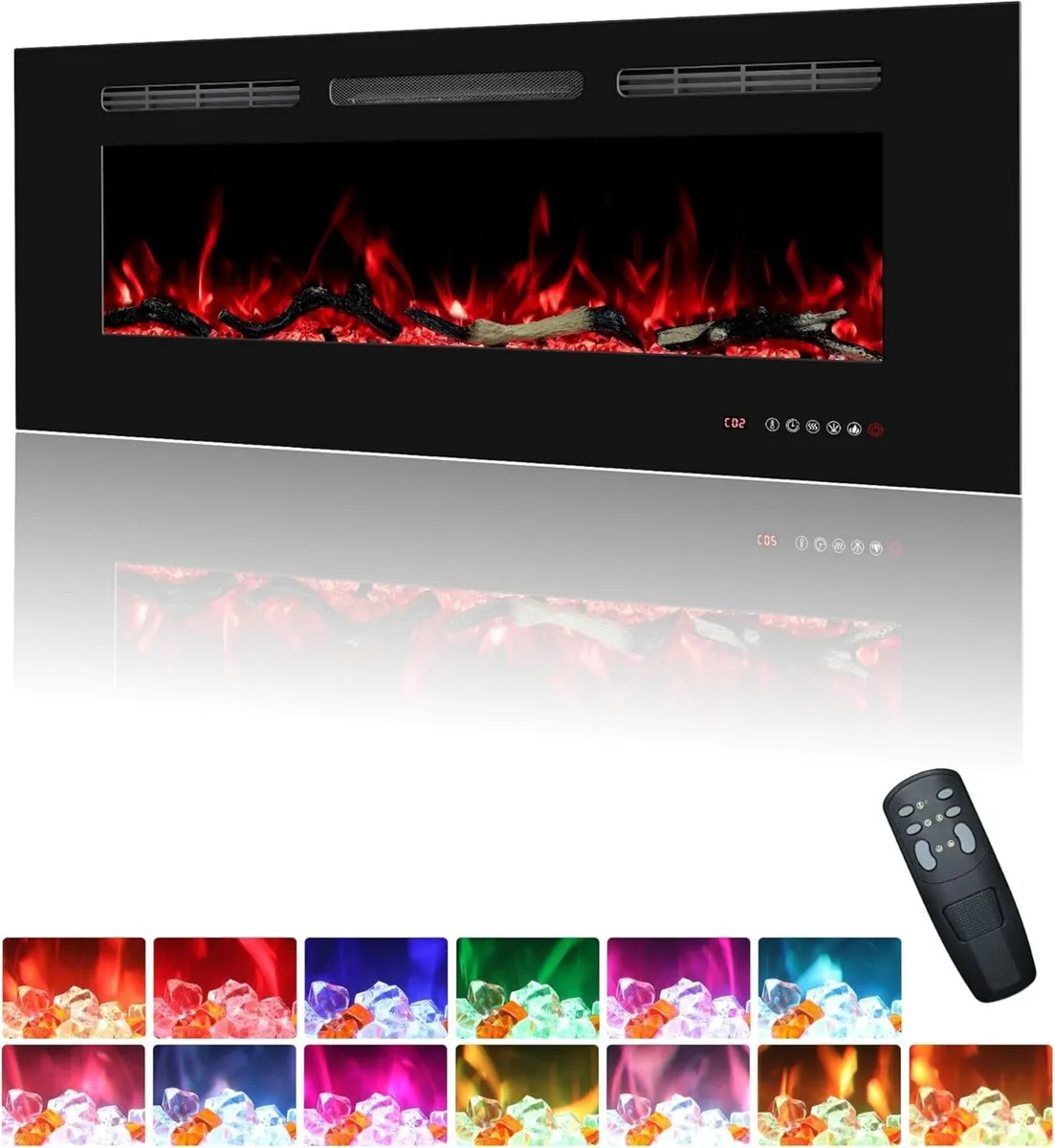 84CM Electric Fireplace Insert Linear Wall - Image 1